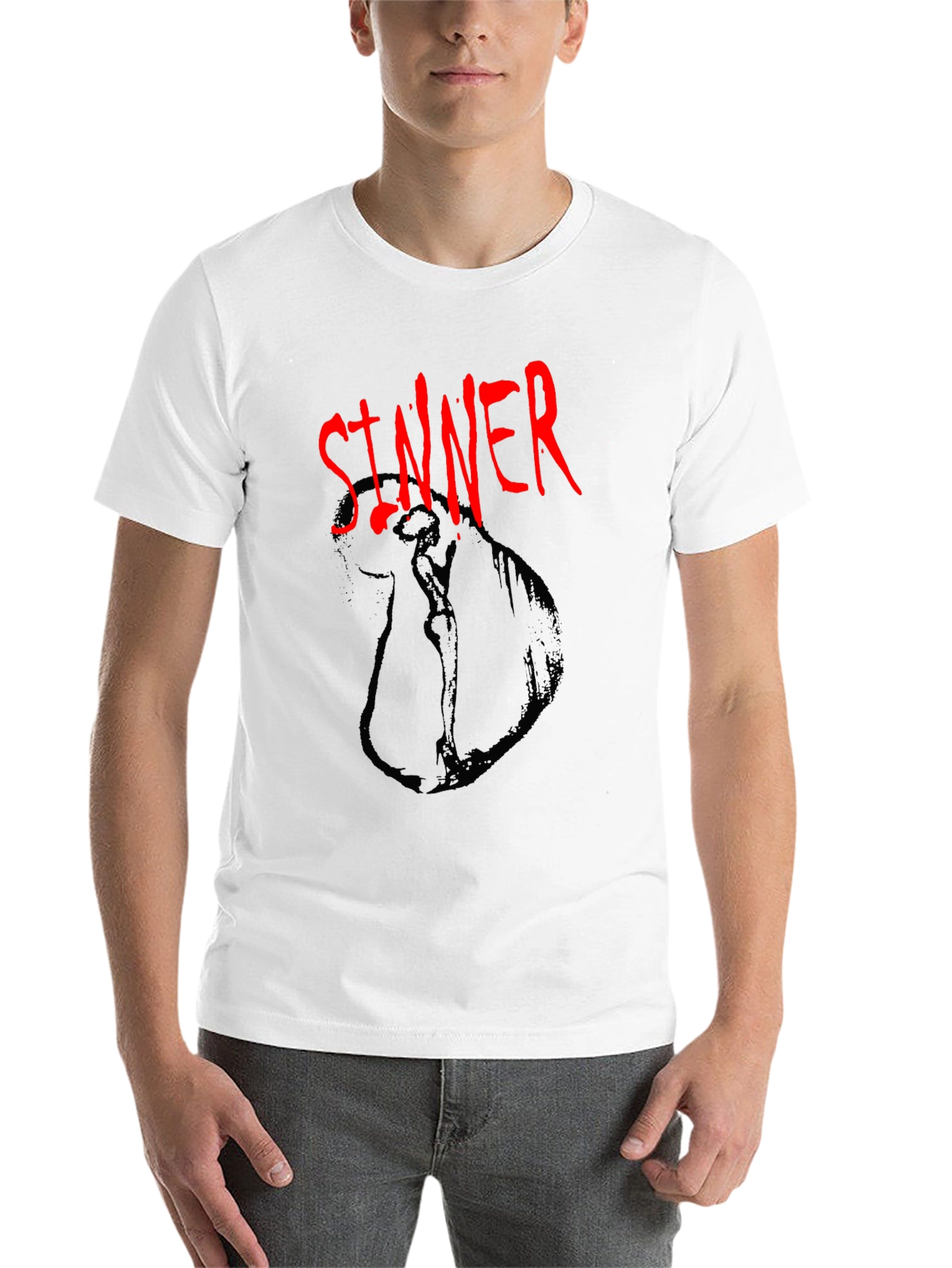 Black Sinner Graphic Tee - Dark Humor Fashion view 14