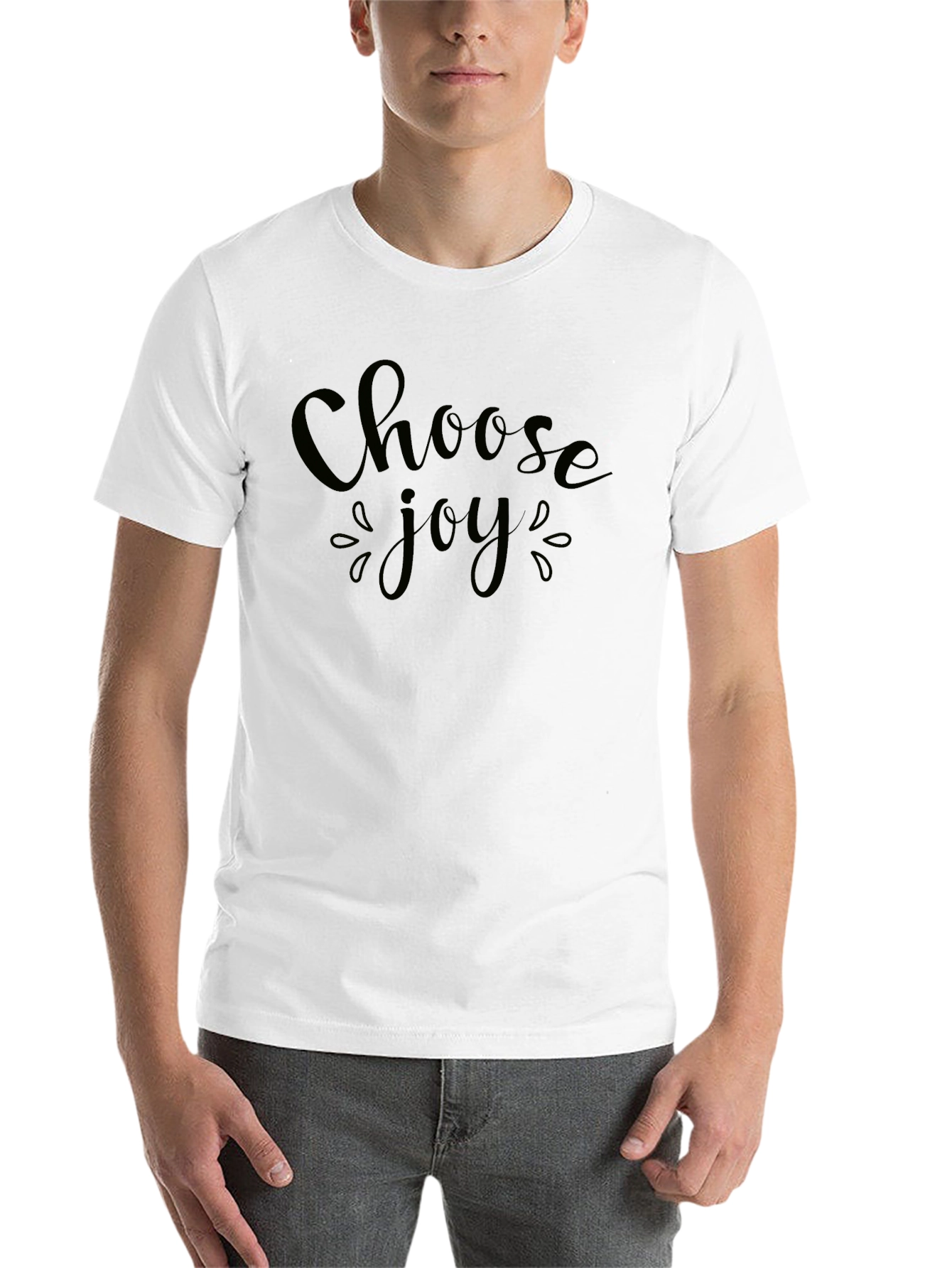Black Choose Joy Graphic Tee - Black Cotton Blend view 14