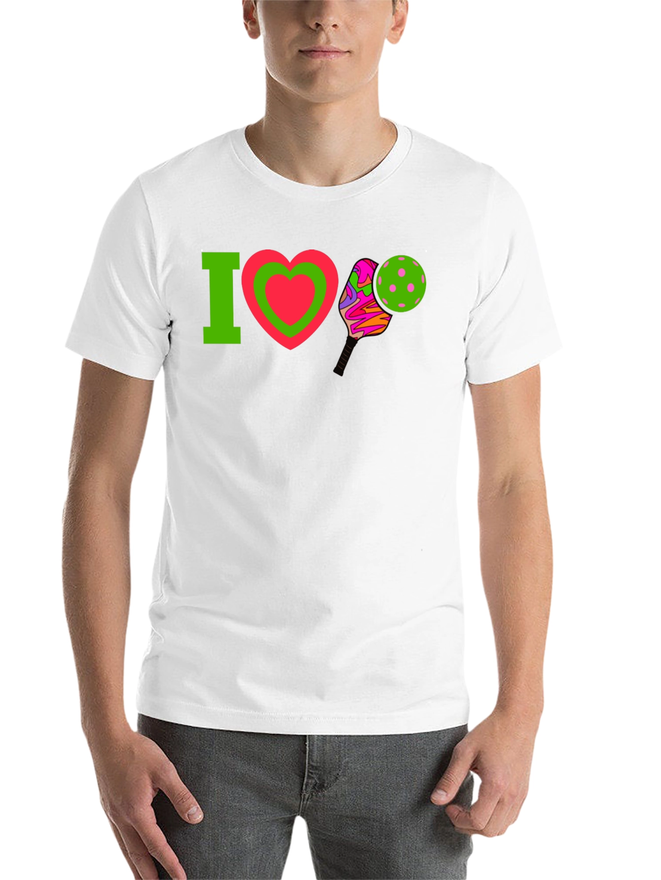 Black I Love Pickleball T-Shirt view 14