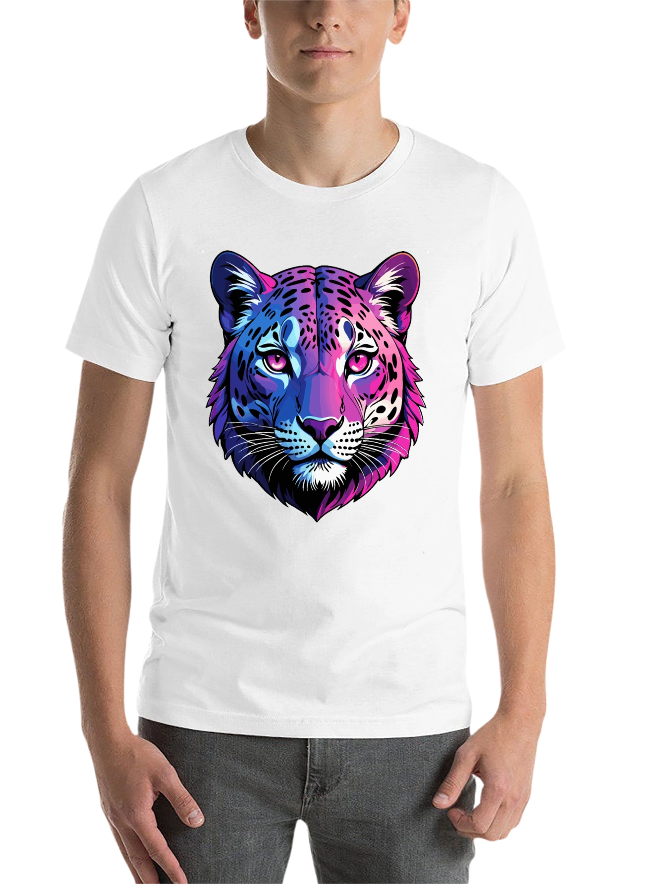 Black Neon Leopard Graphic Tee - Men's Black T-Shirt view 14