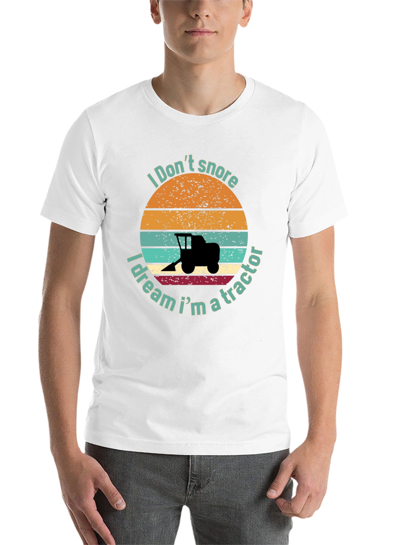 Black I Don't Snore I Dream I'm A Tractor T-Shirt view 14