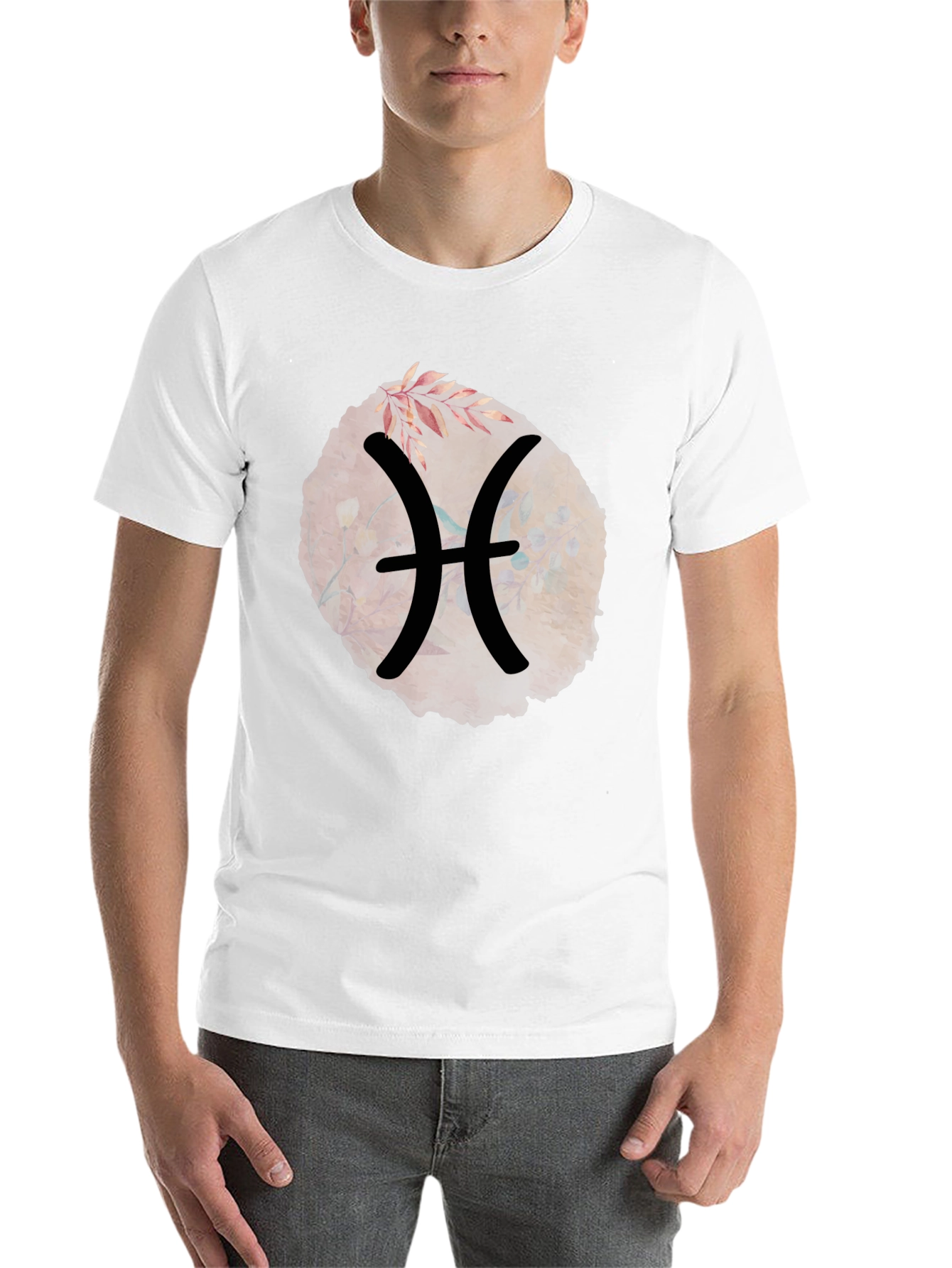Black Pisces Zodiac Sign Graphic T-Shirt view 14