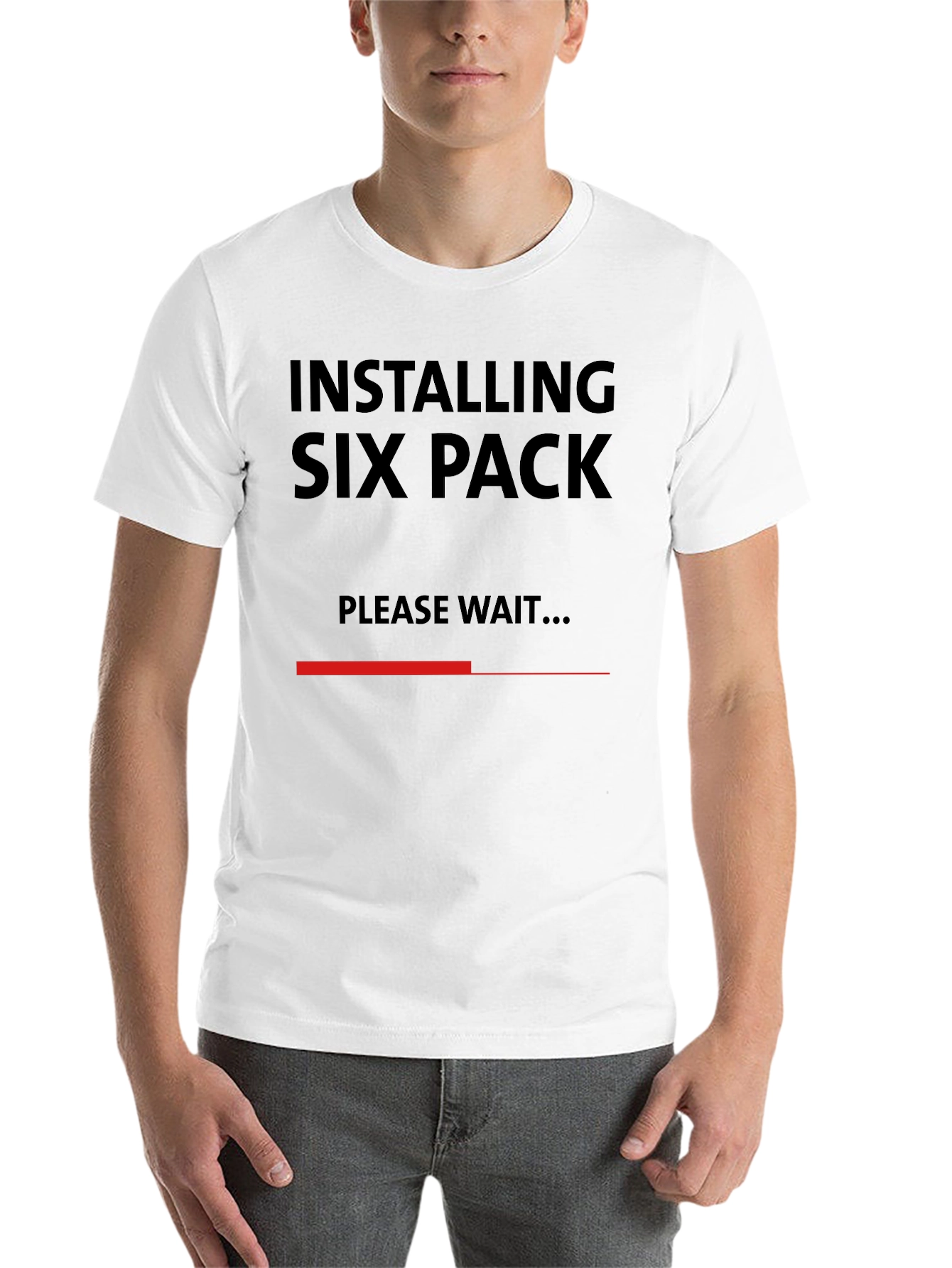 Black Installing Six Pack T-Shirt - Funny Gym Workout Tee view 14