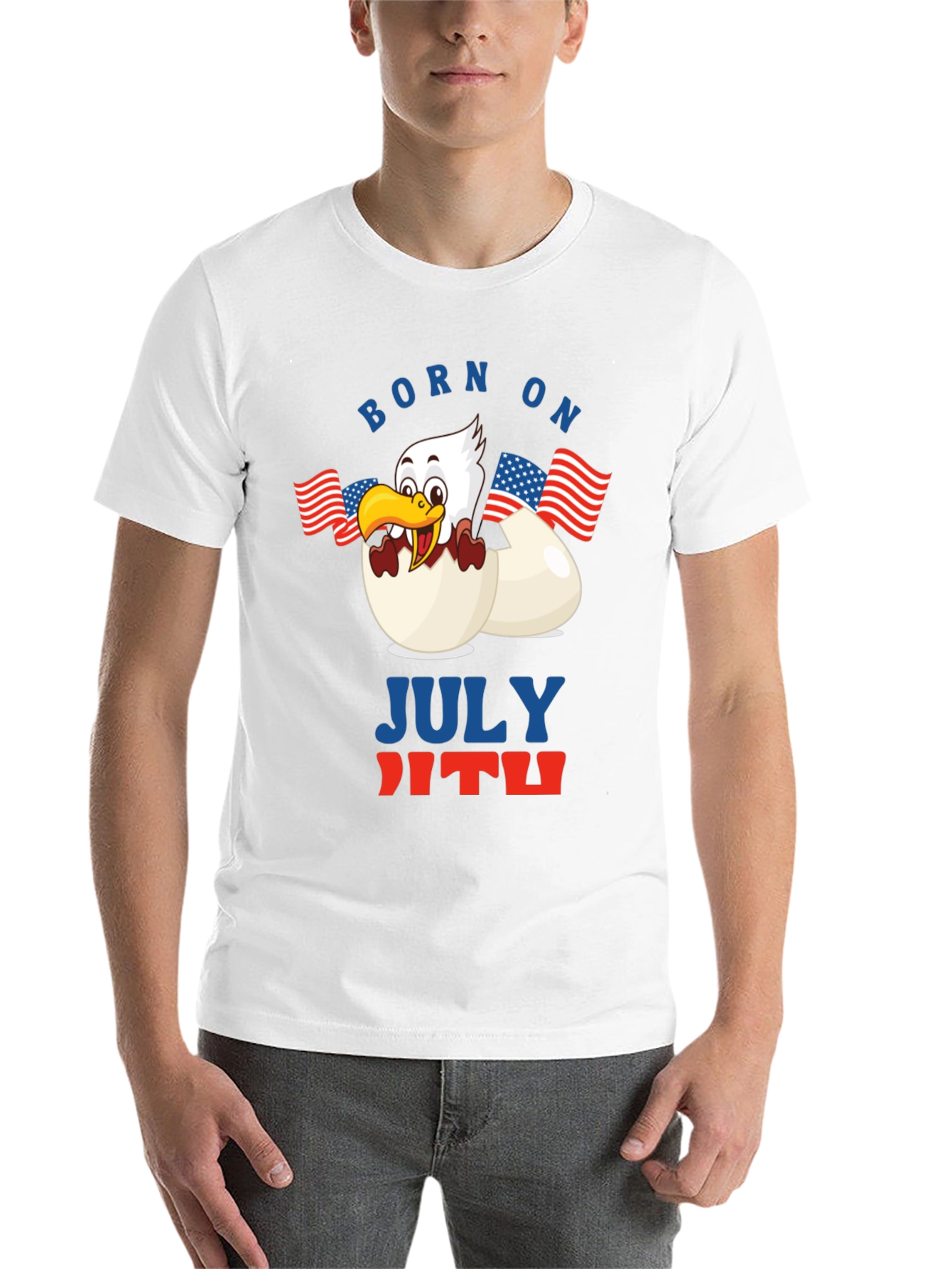 Black Born on July 4th T-Shirt view 14