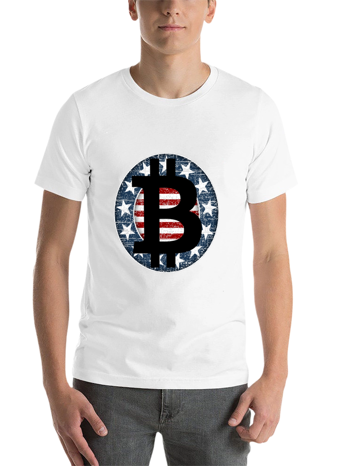 Black Bitcoin USA Flag T-Shirt - Crypto Fashion view 14