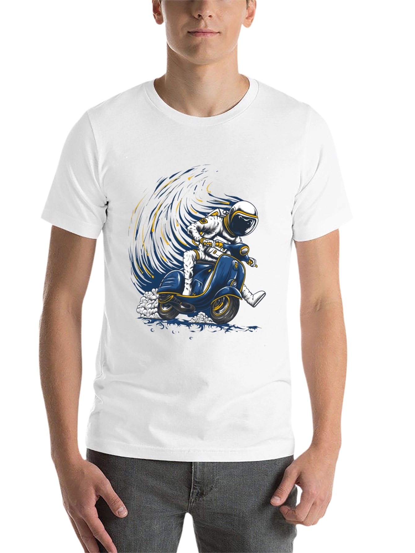 Black Astronaut Scooter Graphic Tee - Space Rider T-Shirt view 14