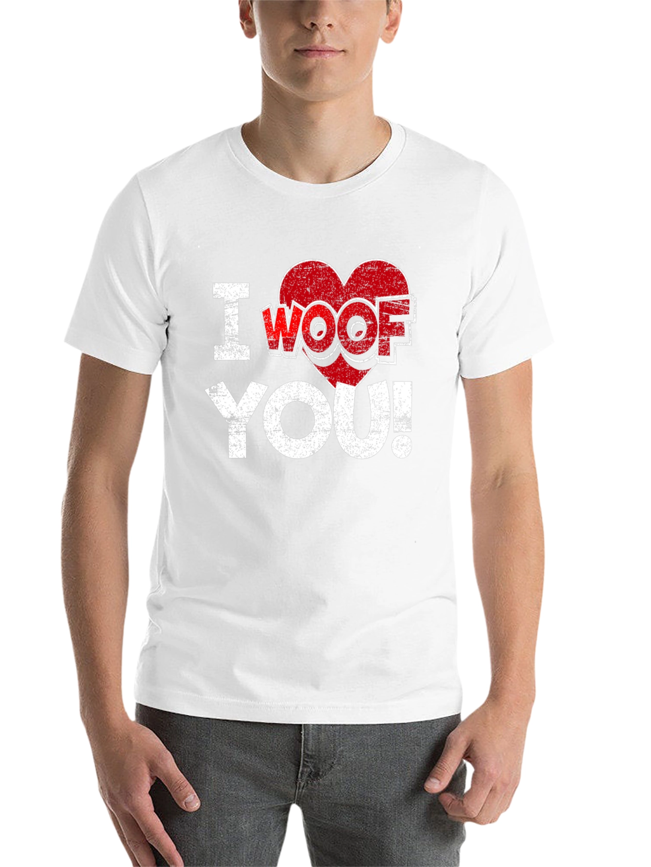 Black I Woof You T-Shirt - Funny Dog Lover Tee view 14