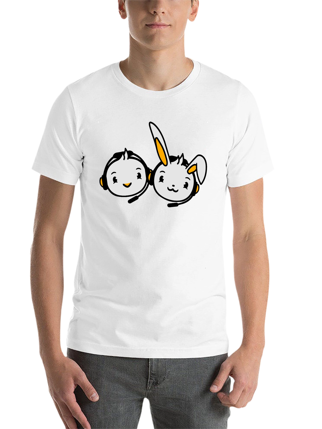 Cute Cartoon Character Graphic T-Shirt - 14
