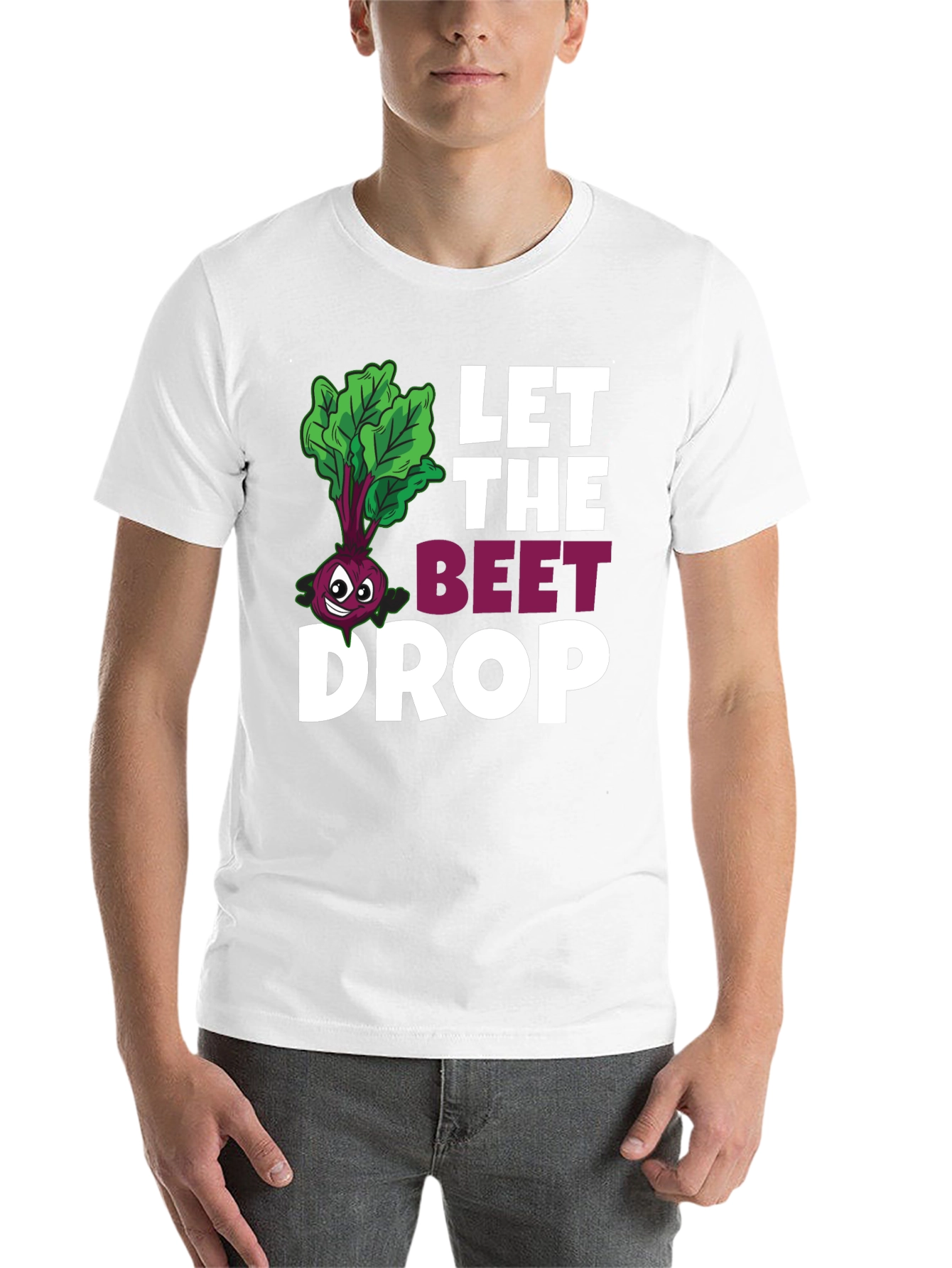Black Let The Beet Drop Funny Graphic T-Shirt view 14