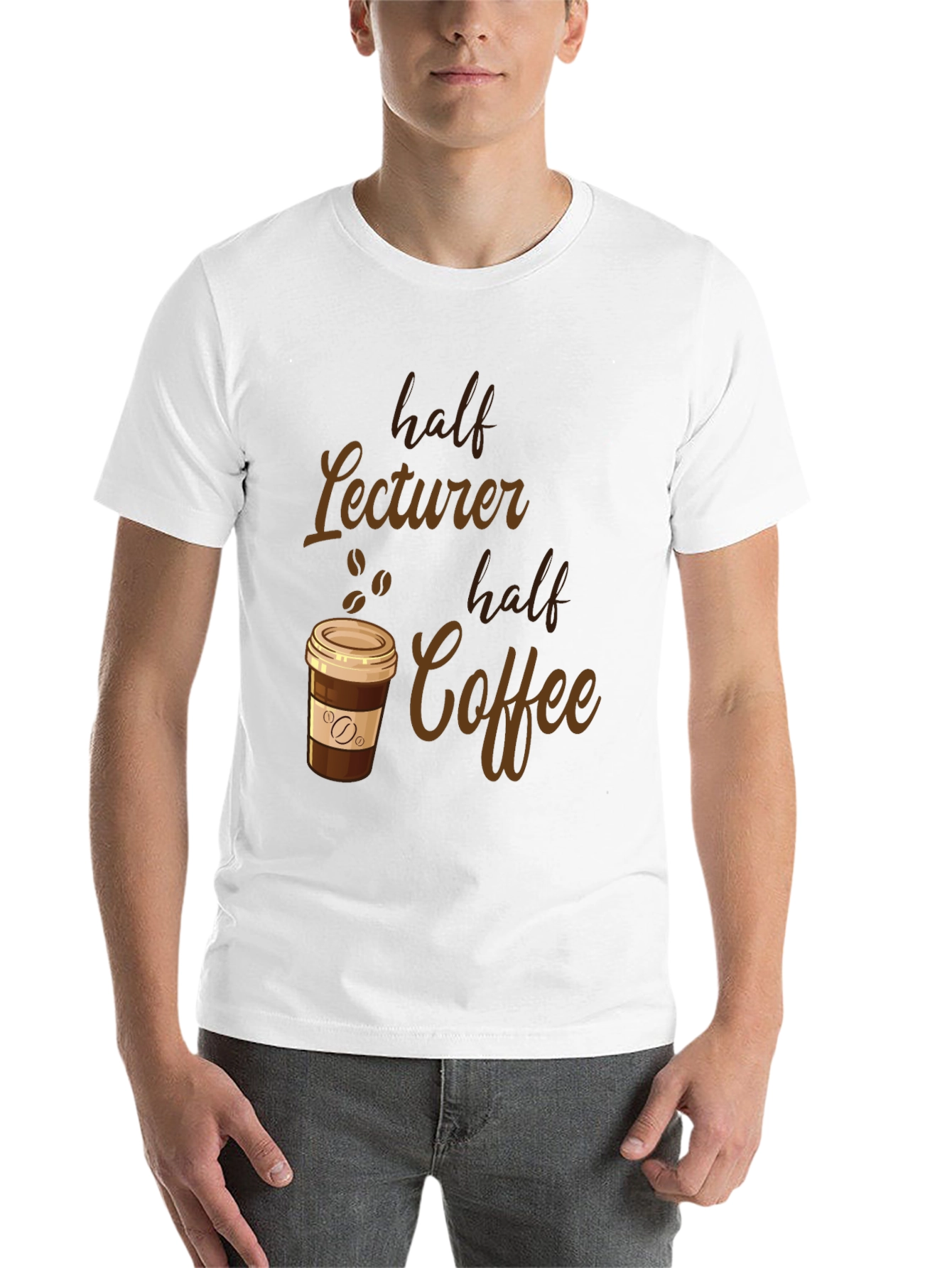 Black Half Lecturer, Half Coffee Funny T-Shirt view 14
