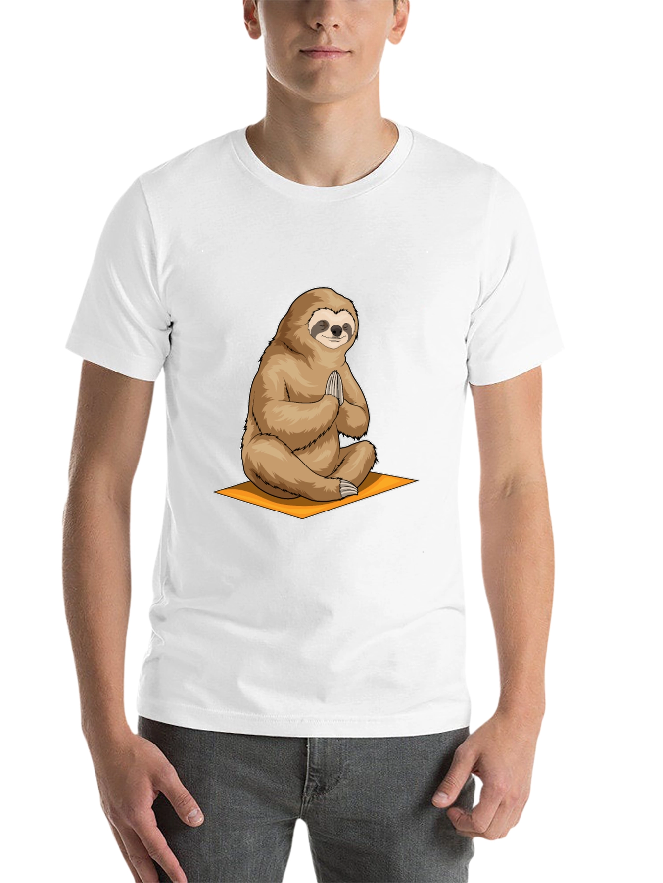 Black Meditating Sloth Graphic Tee - Relaxation Shirt view 14