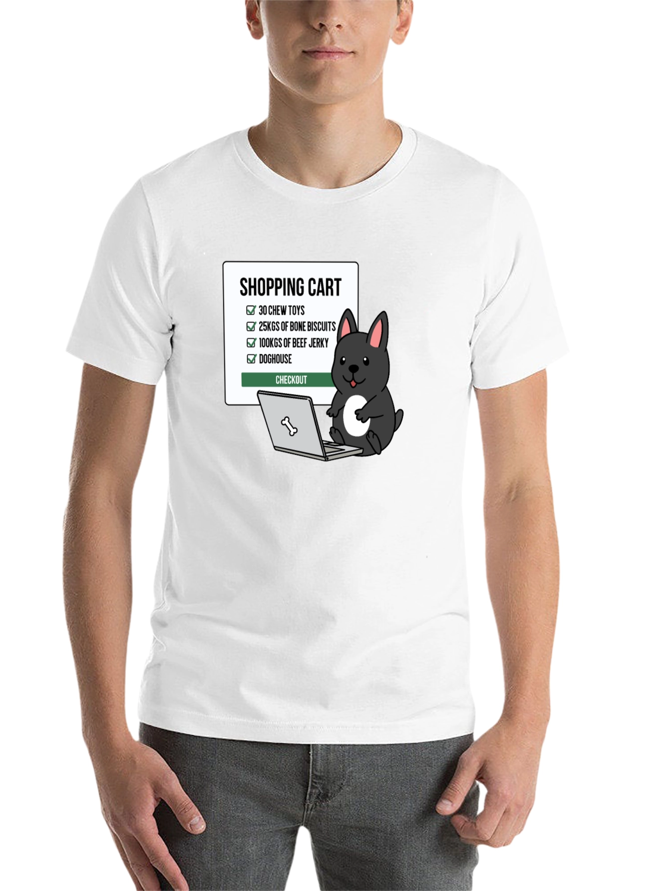 Funny Dog Shopping Cart T-Shirt - 14