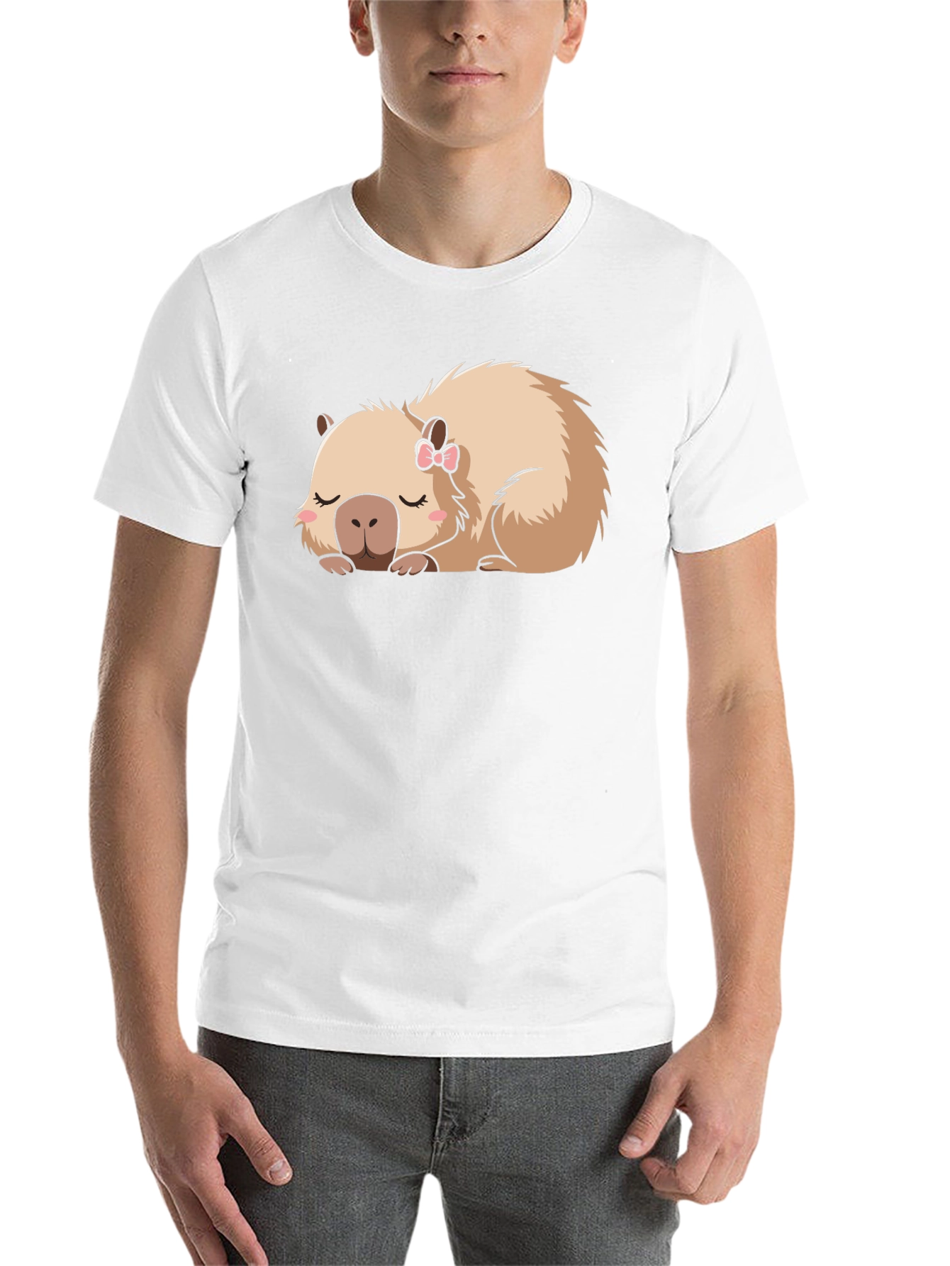 Black Capybara Bow T-Shirt view 14