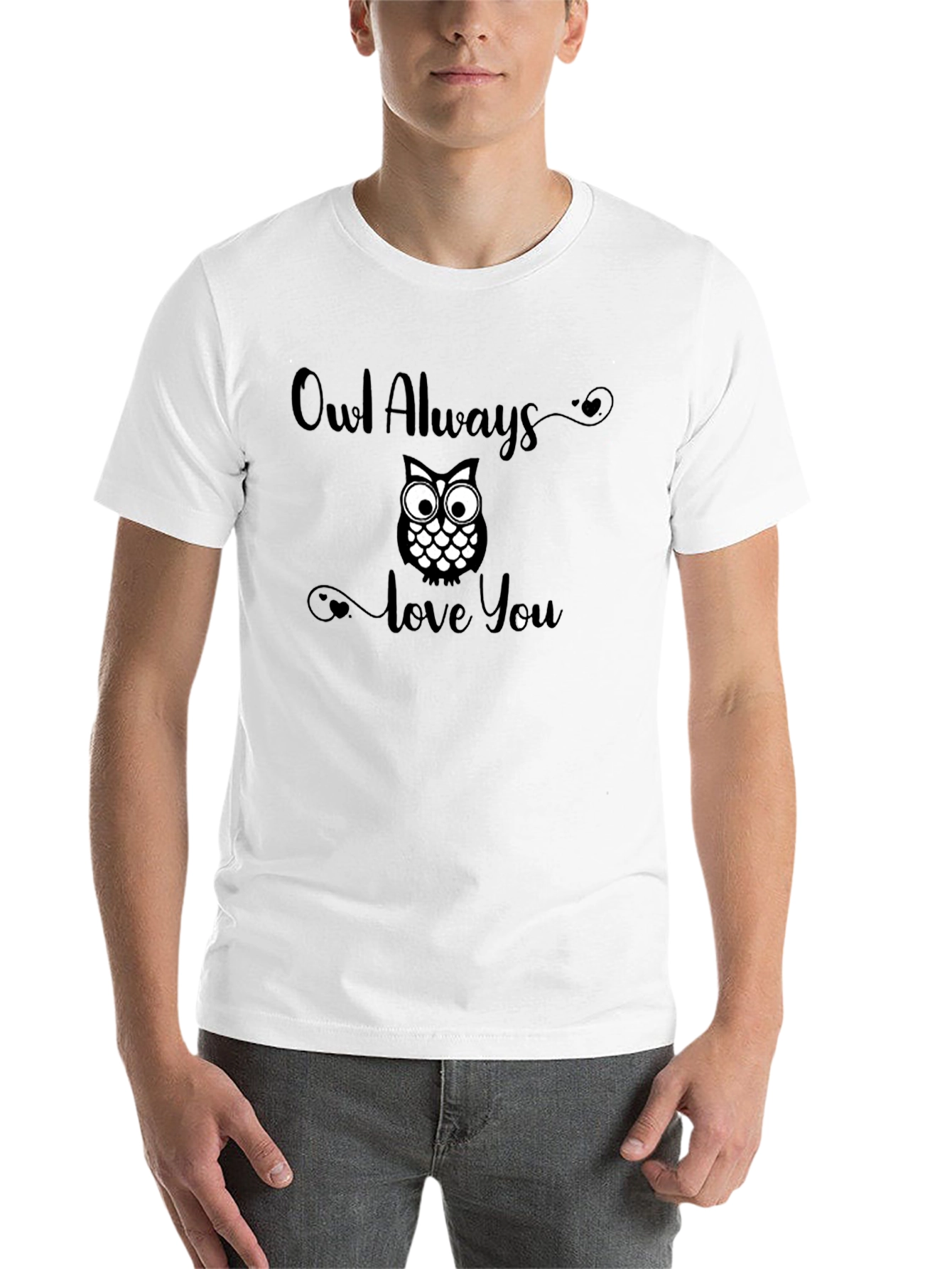 Black Owl Always Love You T-Shirt - Black Graphic Tee view 14