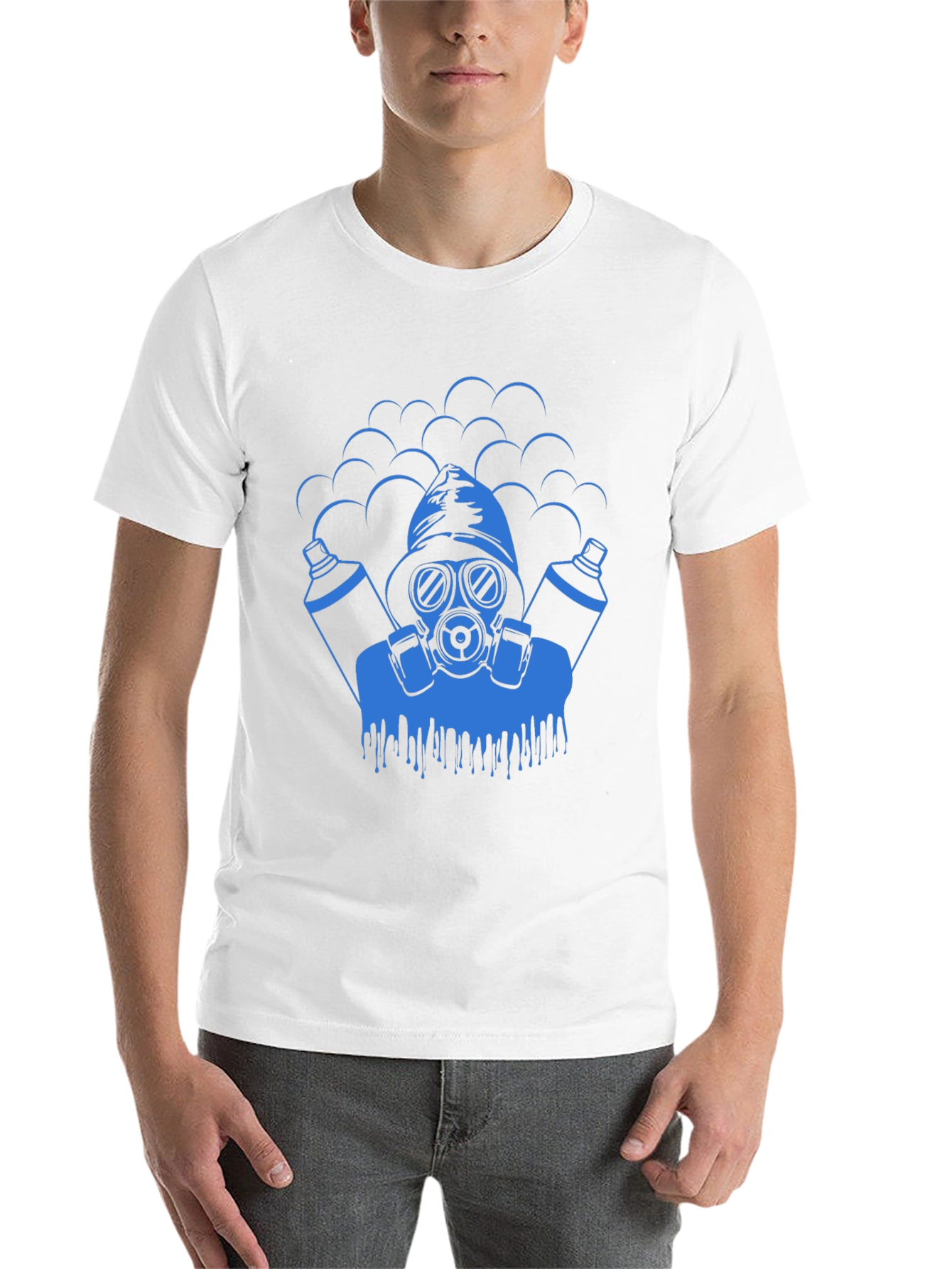 Black Cool Graphic Tee - Gas Mask Graffiti Artist view 14
