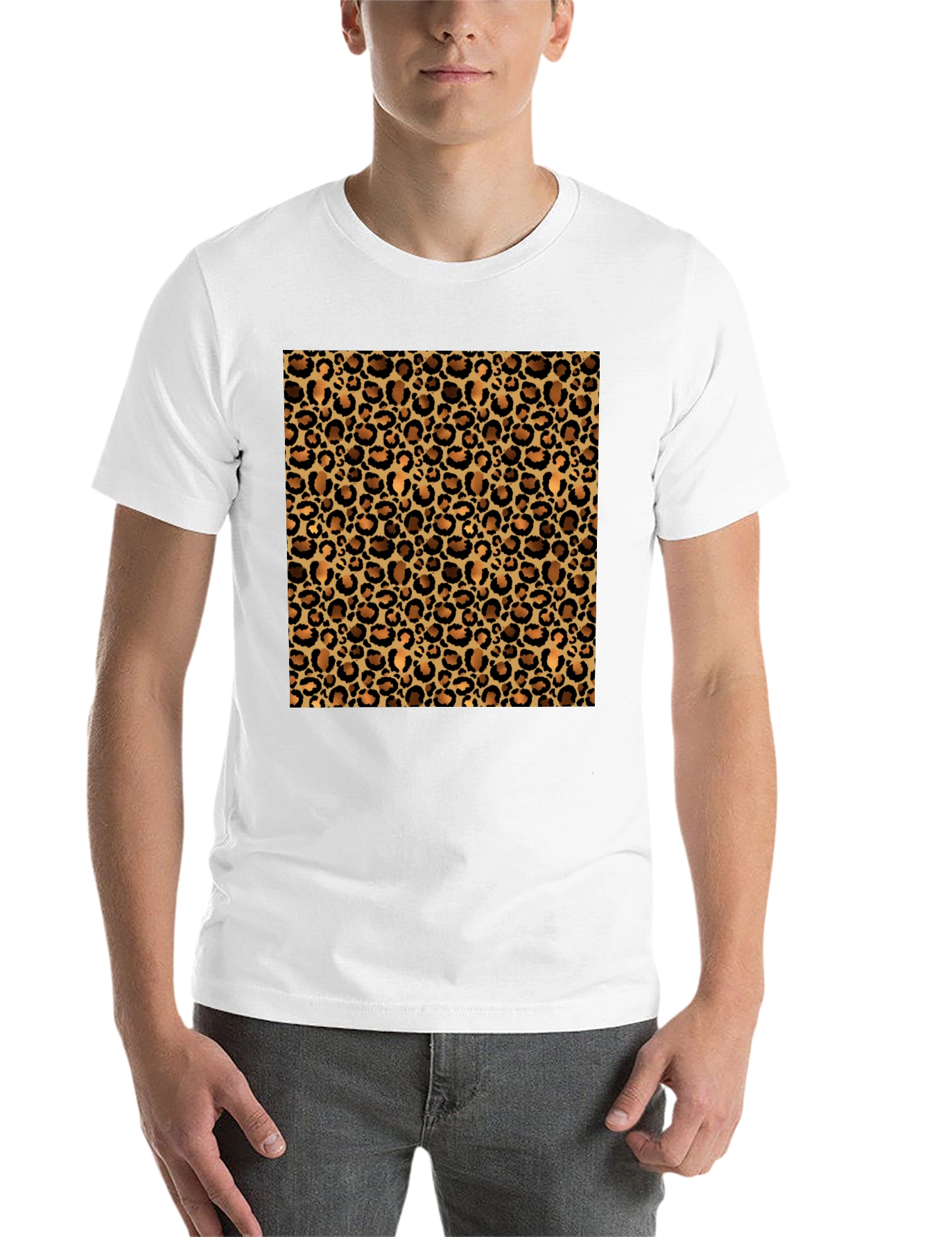 Black Leopard Print Black T-Shirt - Casual Fashion view 14