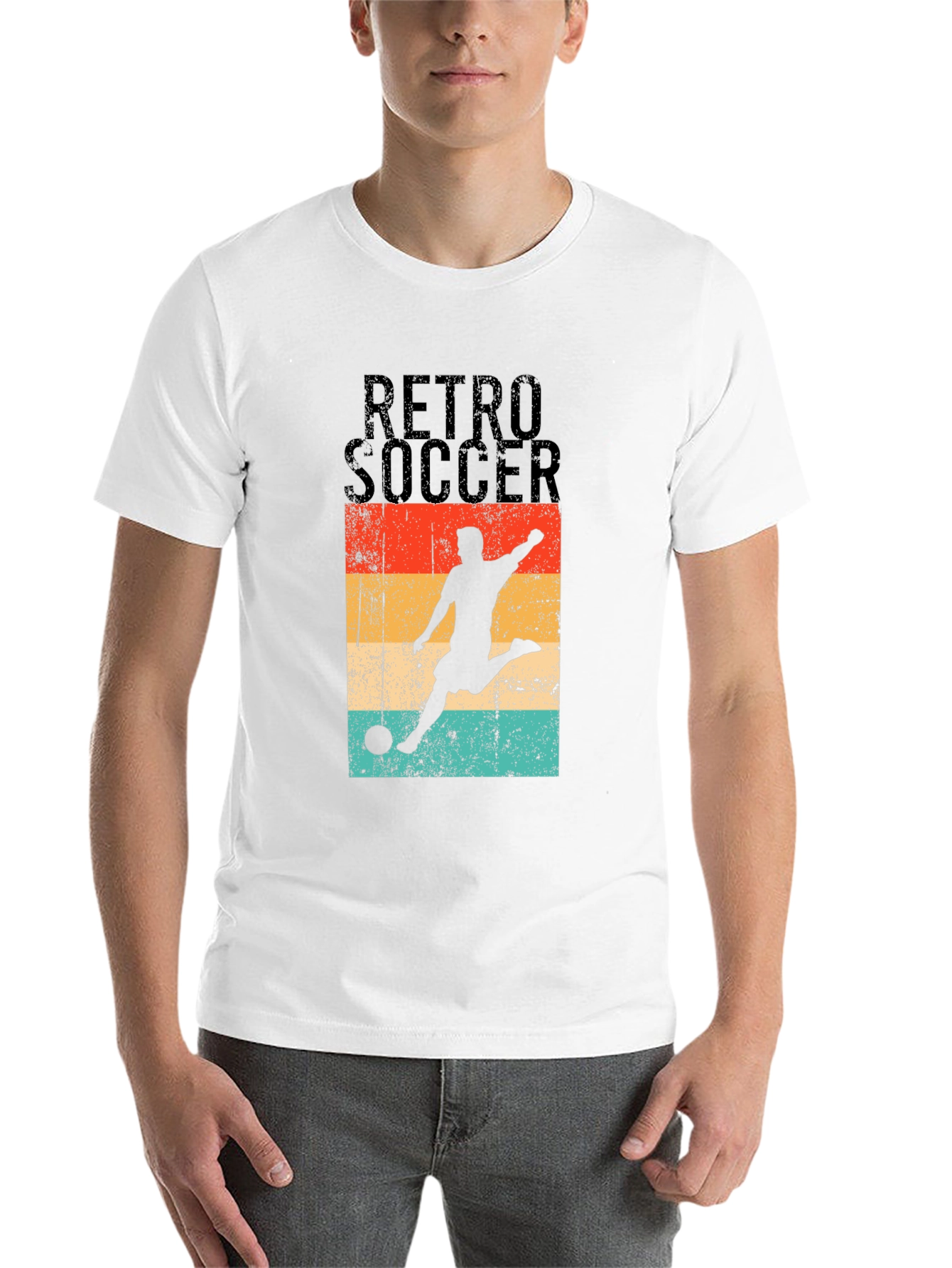 Black Retro Soccer Graphic T-Shirt - Stylish Casual Wear view 14