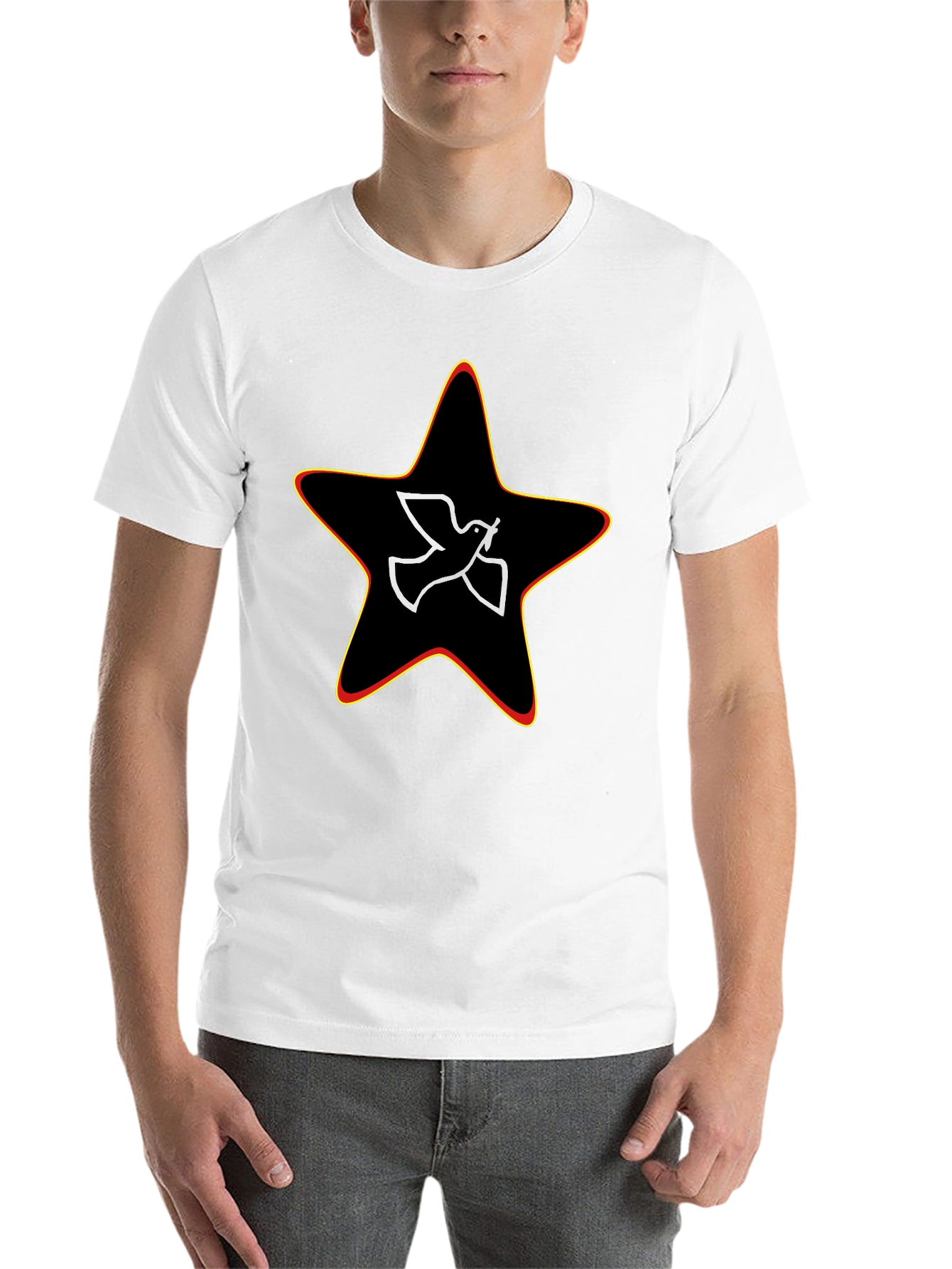 Black Peace Dove Star Graphic Black Tee view 14