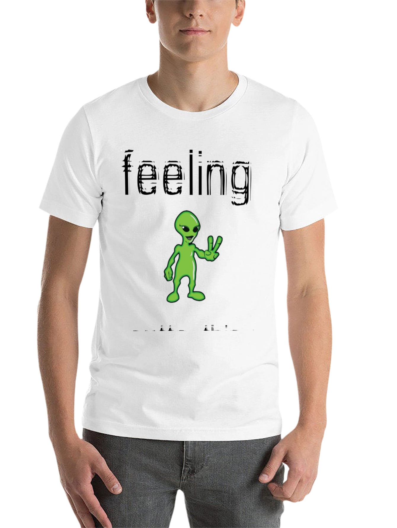 Black Feeling Alien T-Shirt - Black Graphic Tee view 14