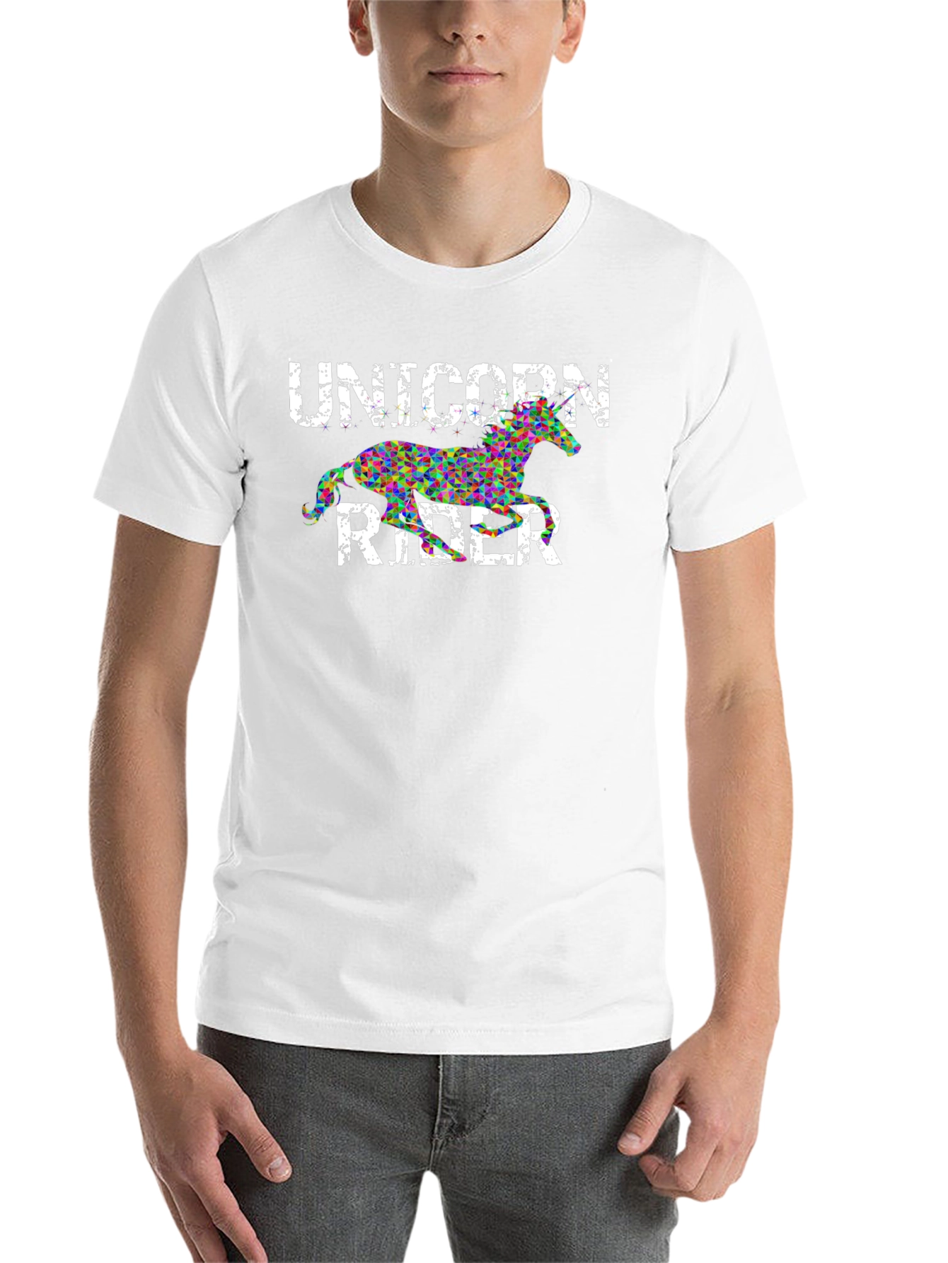 Black Unicorn Rider Black Graphic T-Shirt view 14