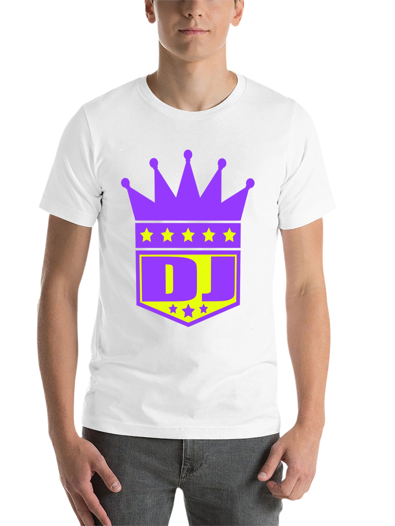 Black DJ Crown Graphic Tee - Purple and Gold view 14