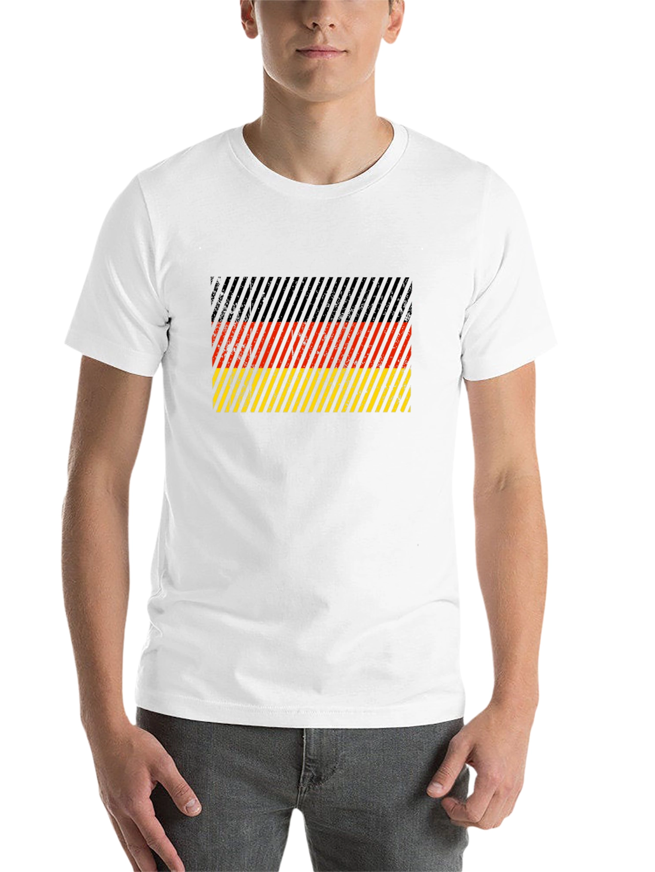 Black German Flag Striped Graphic T-Shirt view 14