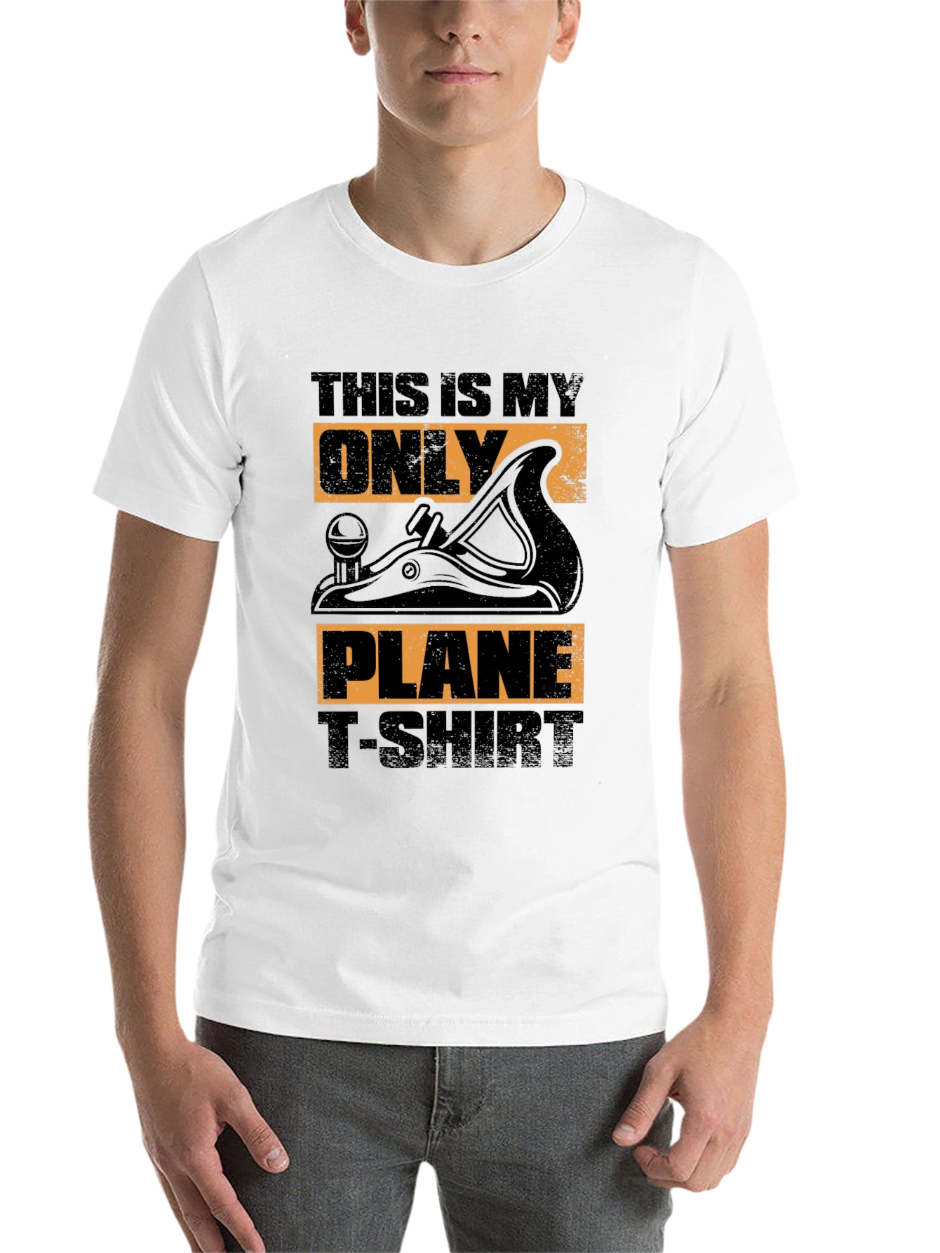 Black Funny Woodworking Plane T-Shirt view 14
