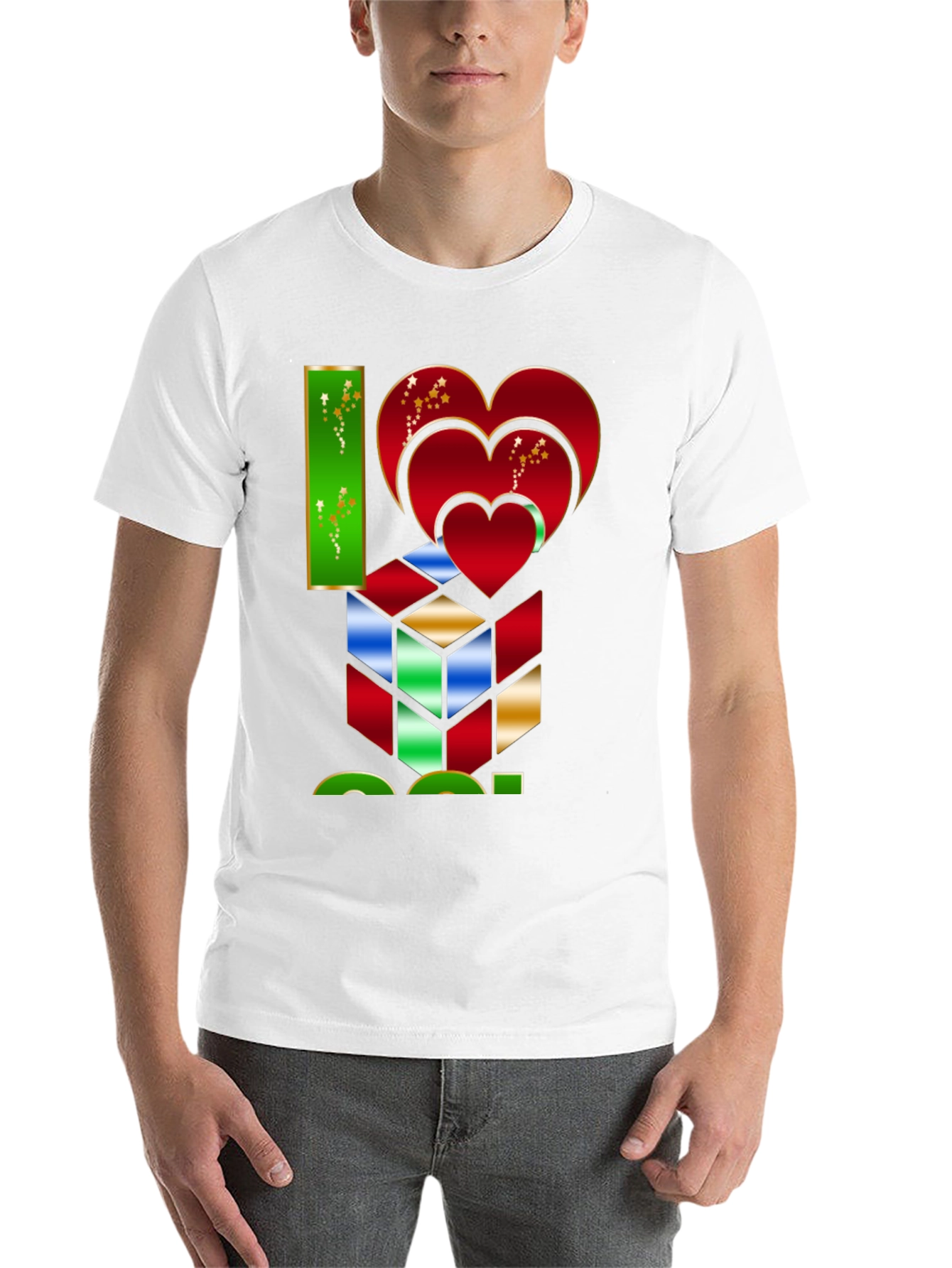 Black I Heart Cube Graphic Tee - Puzzle Lover's Shirt view 14
