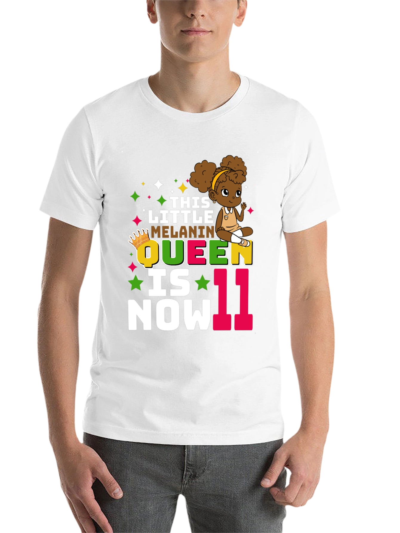 Black Little Melanin Queen 11th Birthday T-Shirt view 14