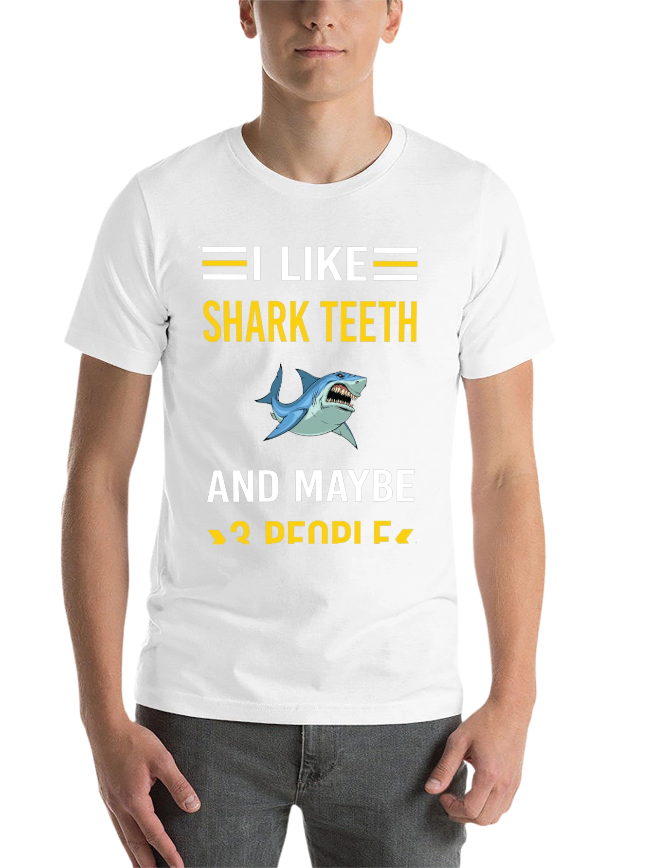 Black I Like Shark Teeth T-Shirt, Funny Shark Lover Tee view 14