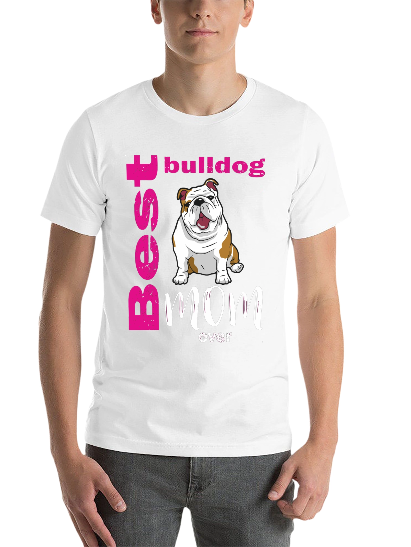 Black Best Bulldog Mom Ever T-Shirt - Cute Dog Graphic Tee view 14
