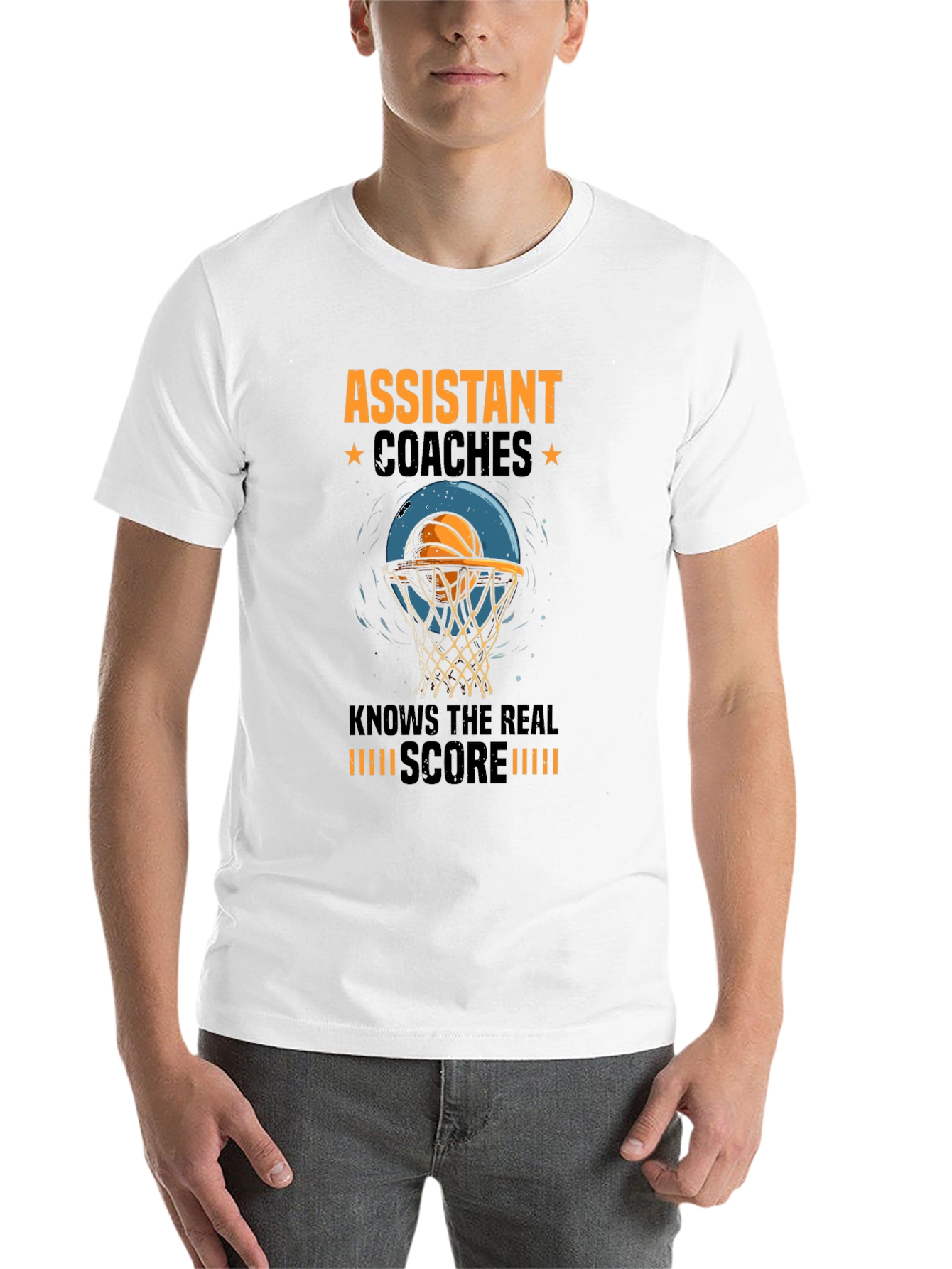 Black Assistant Coaches T-Shirt: Real Score Basketball Tee view 14