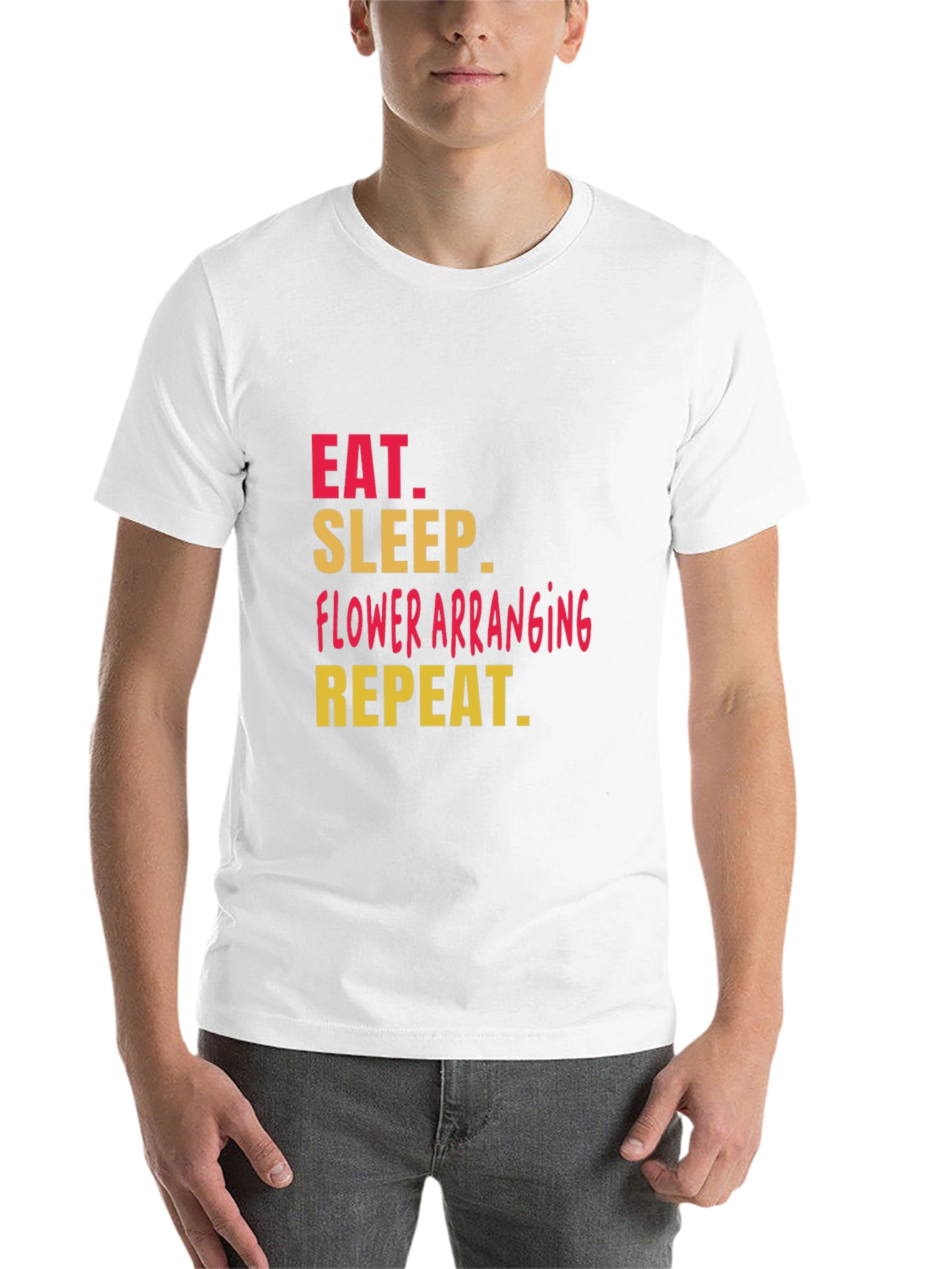 Black Eat Sleep Flower Arranging T-Shirt view 14
