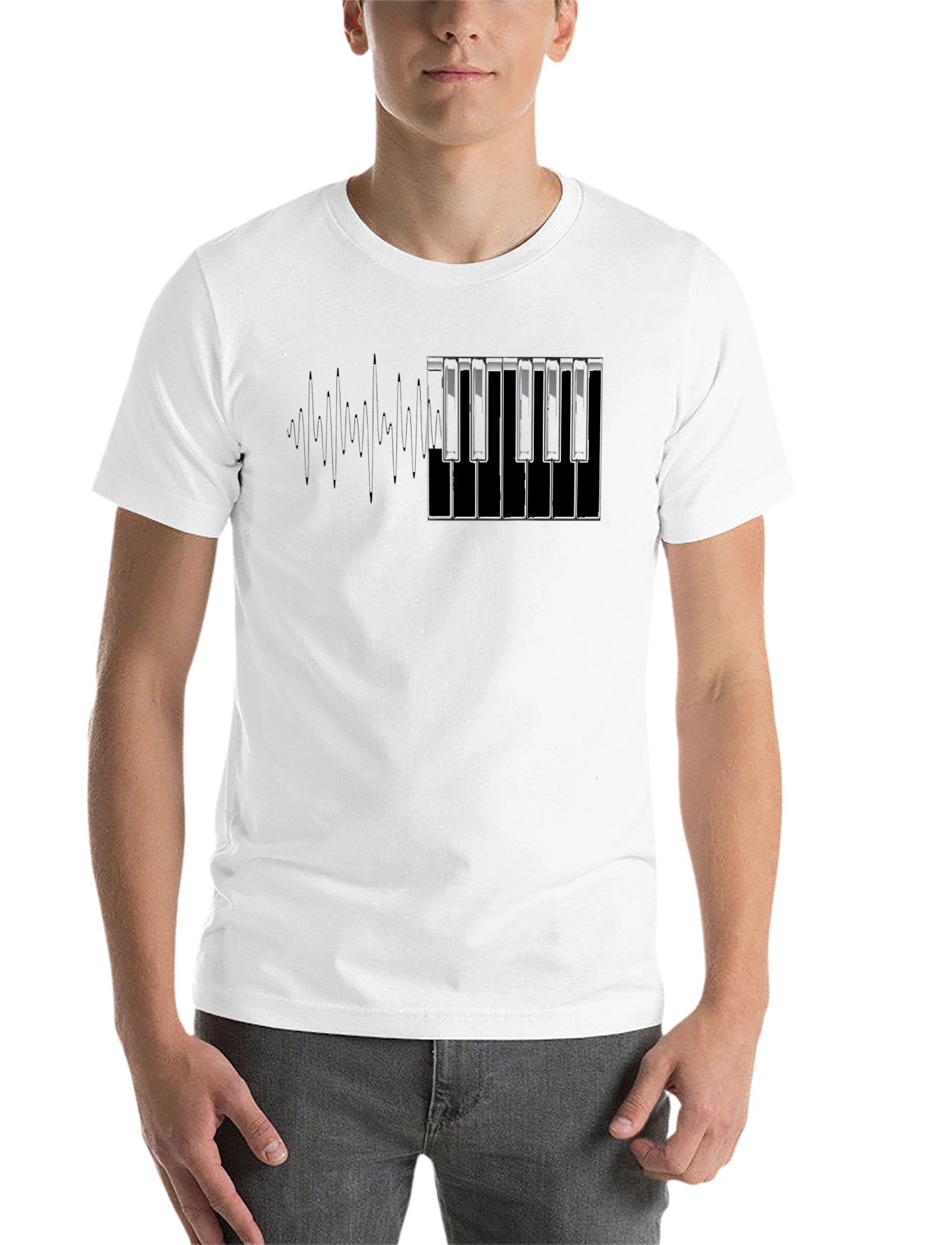 Black Piano Keys Graphic Tee - Black Short Sleeve view 14