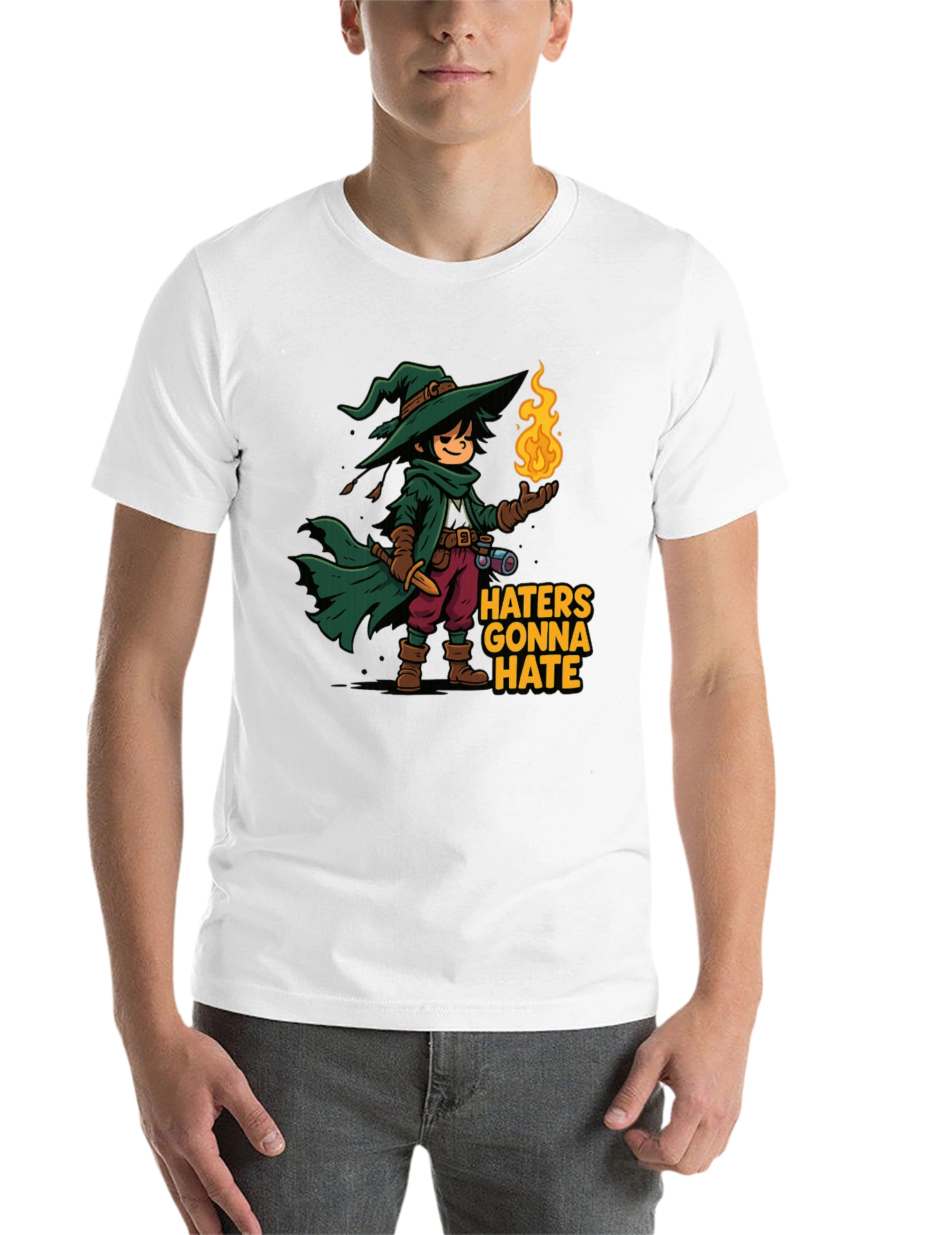 Black Haters Gonna Hate Wizard Cartoon T-Shirt view 14