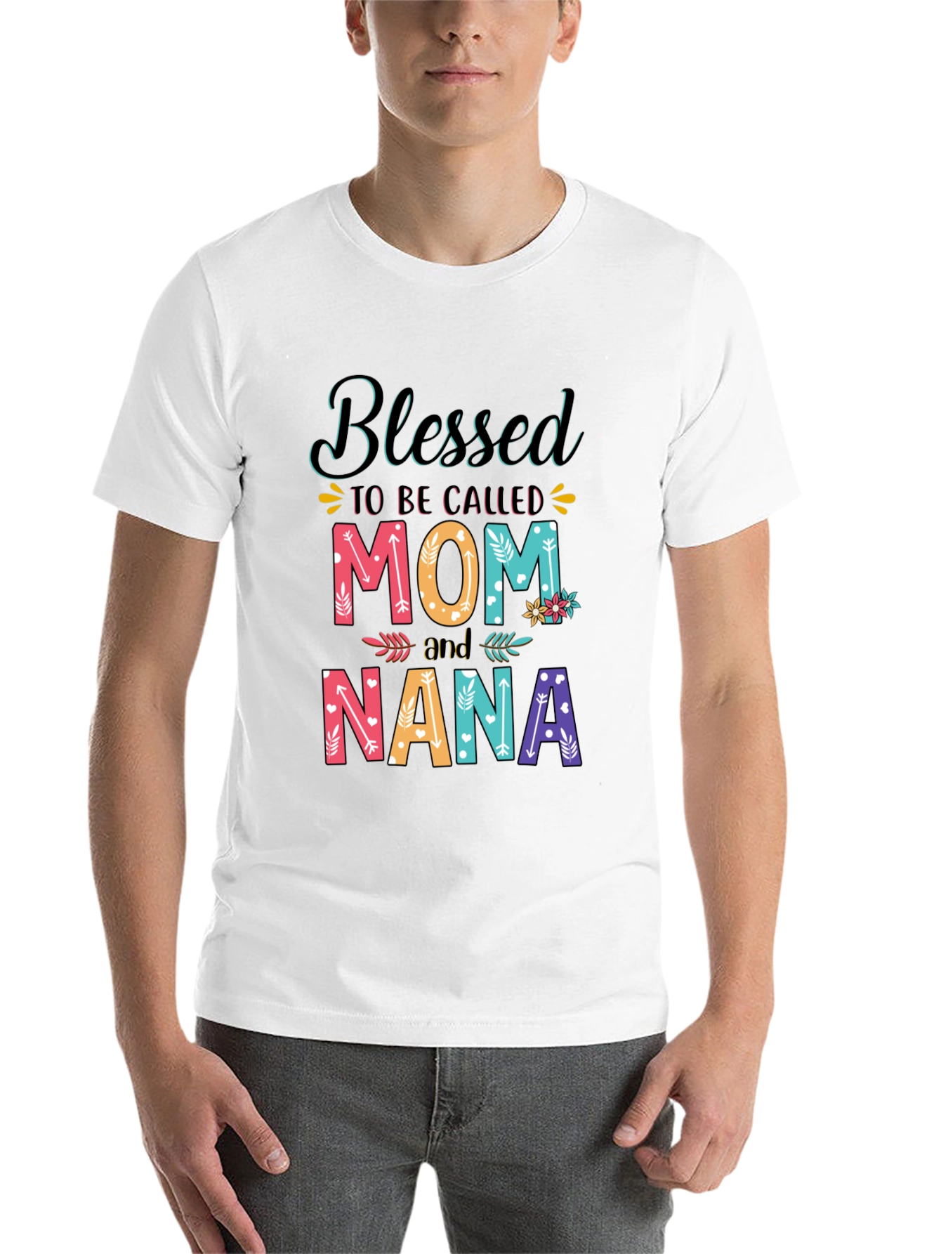 Black Blessed Mom and Nana T-Shirt view 14