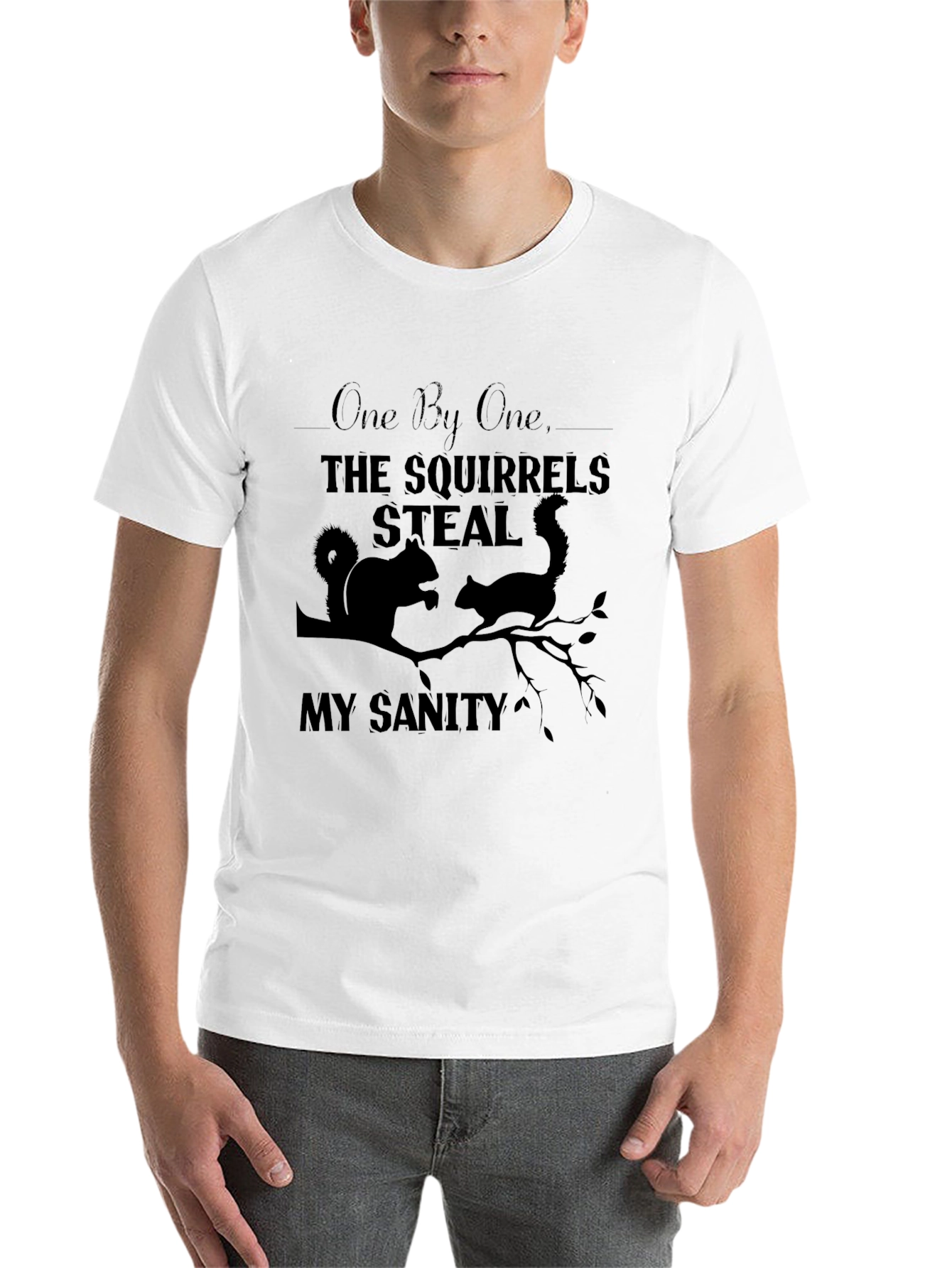 Black Squirrel Steal My Sanity Graphic T-Shirt view 14
