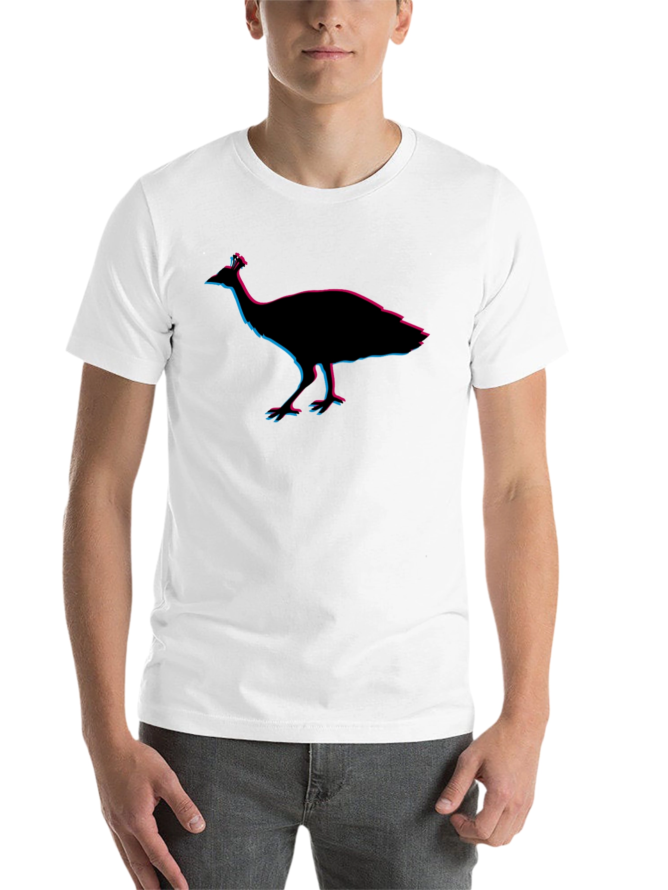 Black Peacock Silhouette T-Shirt - Graphic Tee view 14