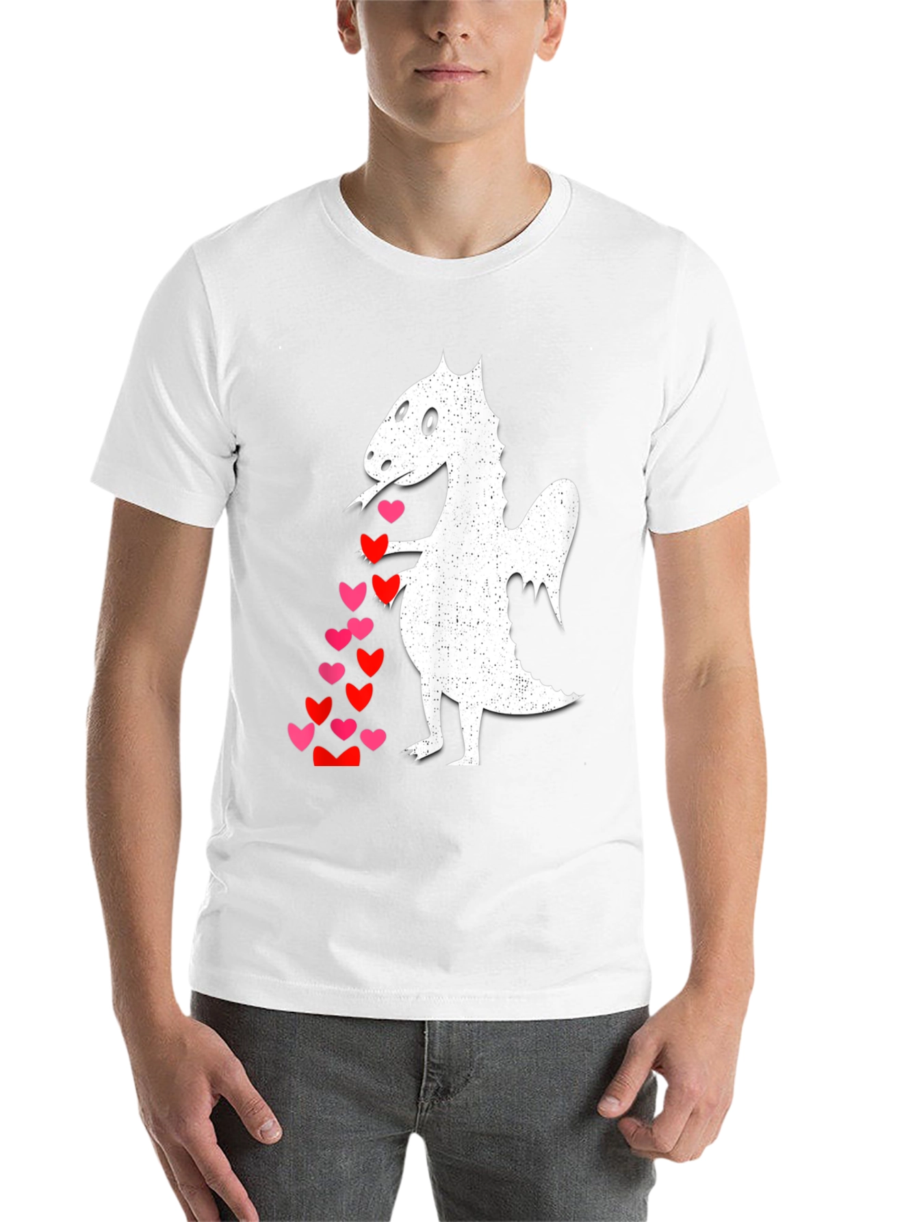 Black Dragon Love T-Shirt - Whimsical Heart Design view 14