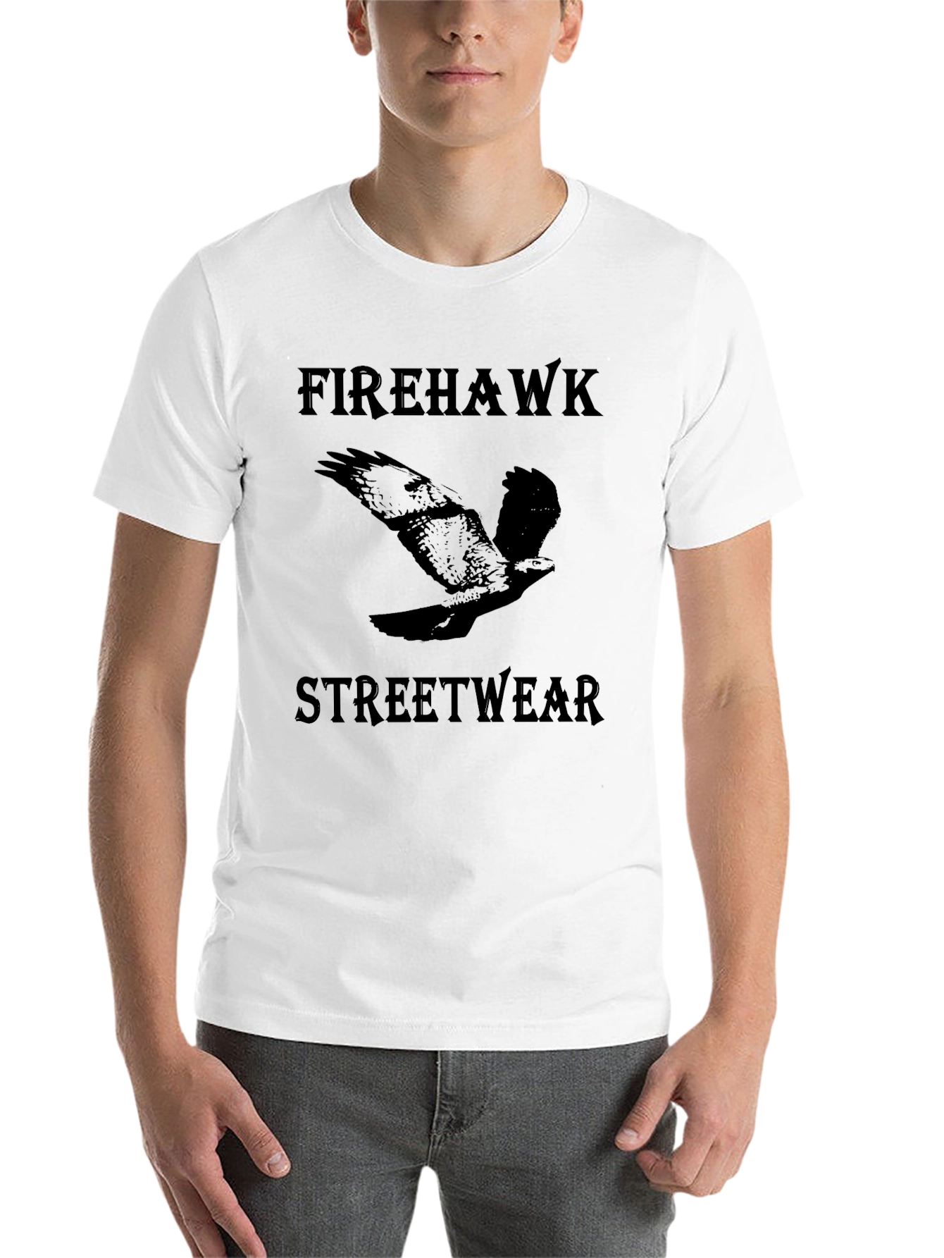 Black Firehawk Streetwear Graphic Tee - Mens view 14