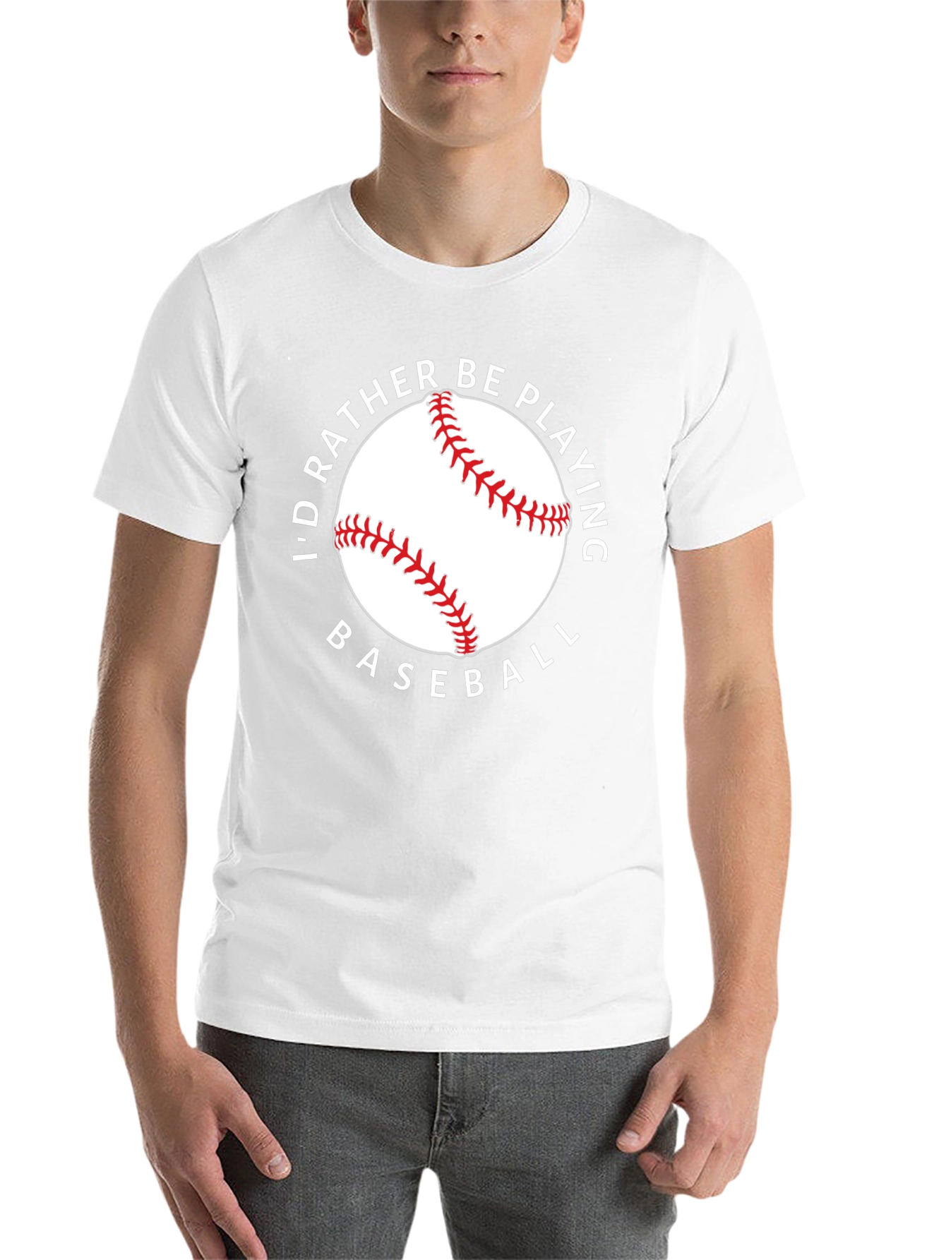 Black I'd Rather Be Playing Baseball Black Tee view 14