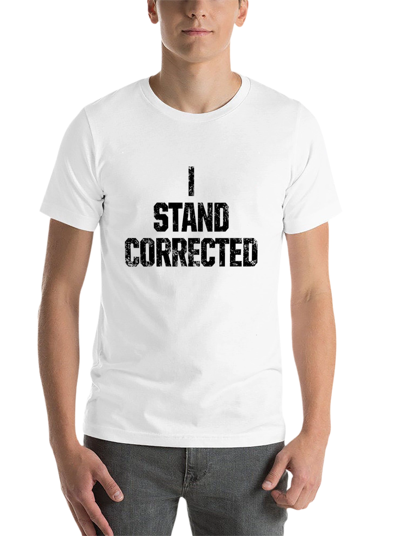 Black I Stand Corrected Graphic Tee - Funny Sarcastic T-Shirt view 14