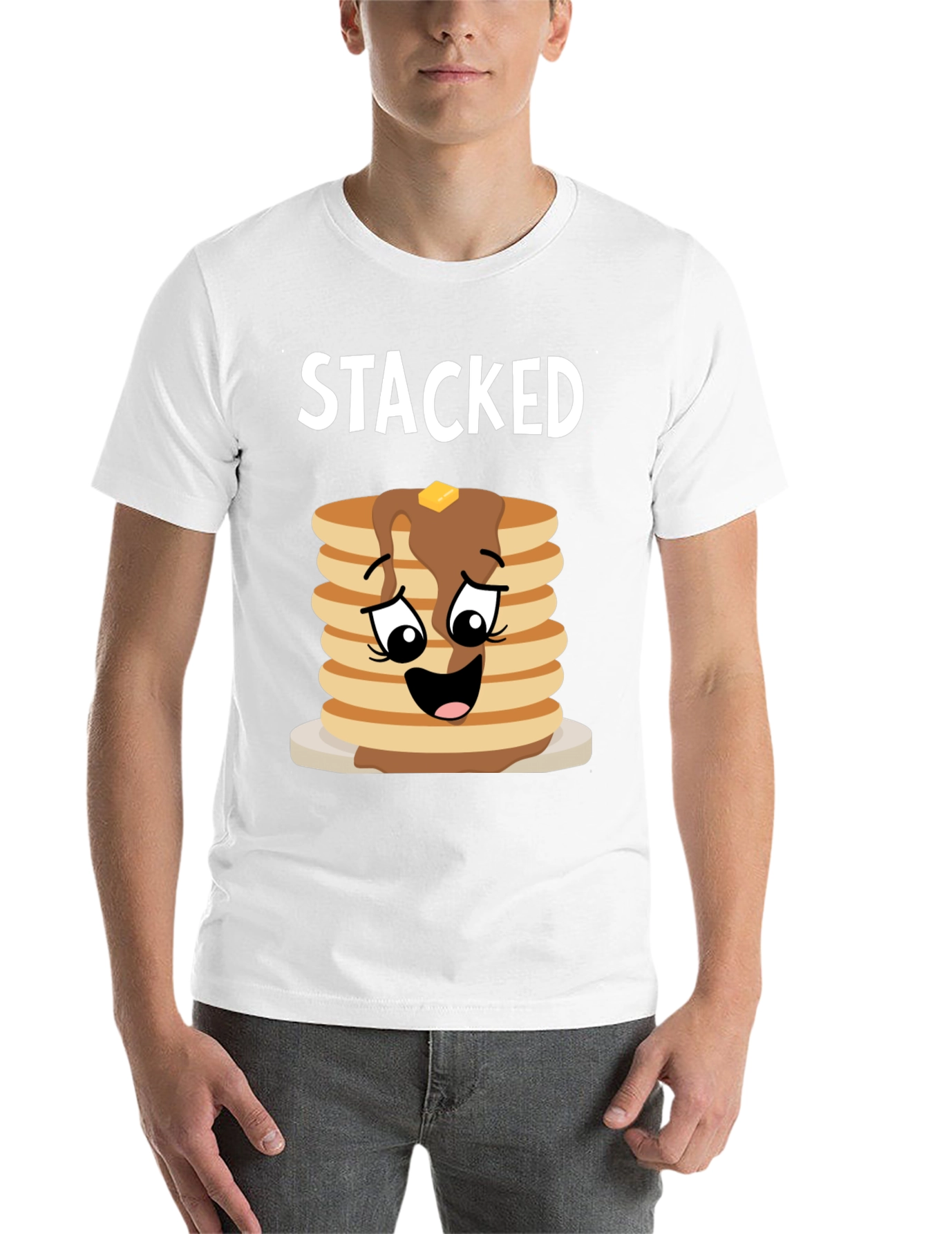Stacked Pancakes Graphic Tee - Foodie T-Shirt - 14