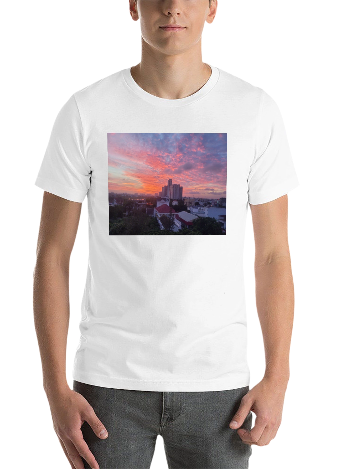 Black Sunset Cityscape Graphic Tee view 14