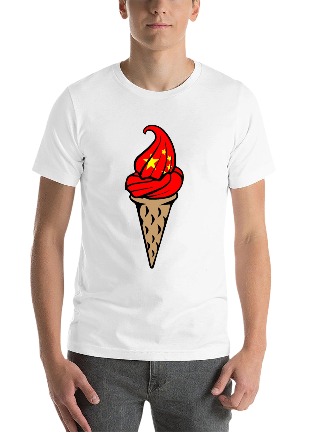 Black Ice Cream Cone Graphic T-Shirt - Novelty Design view 14