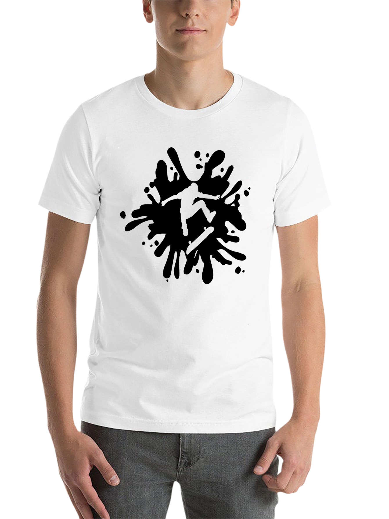 Black Skater Splash Graphic T-Shirt - Black view 14