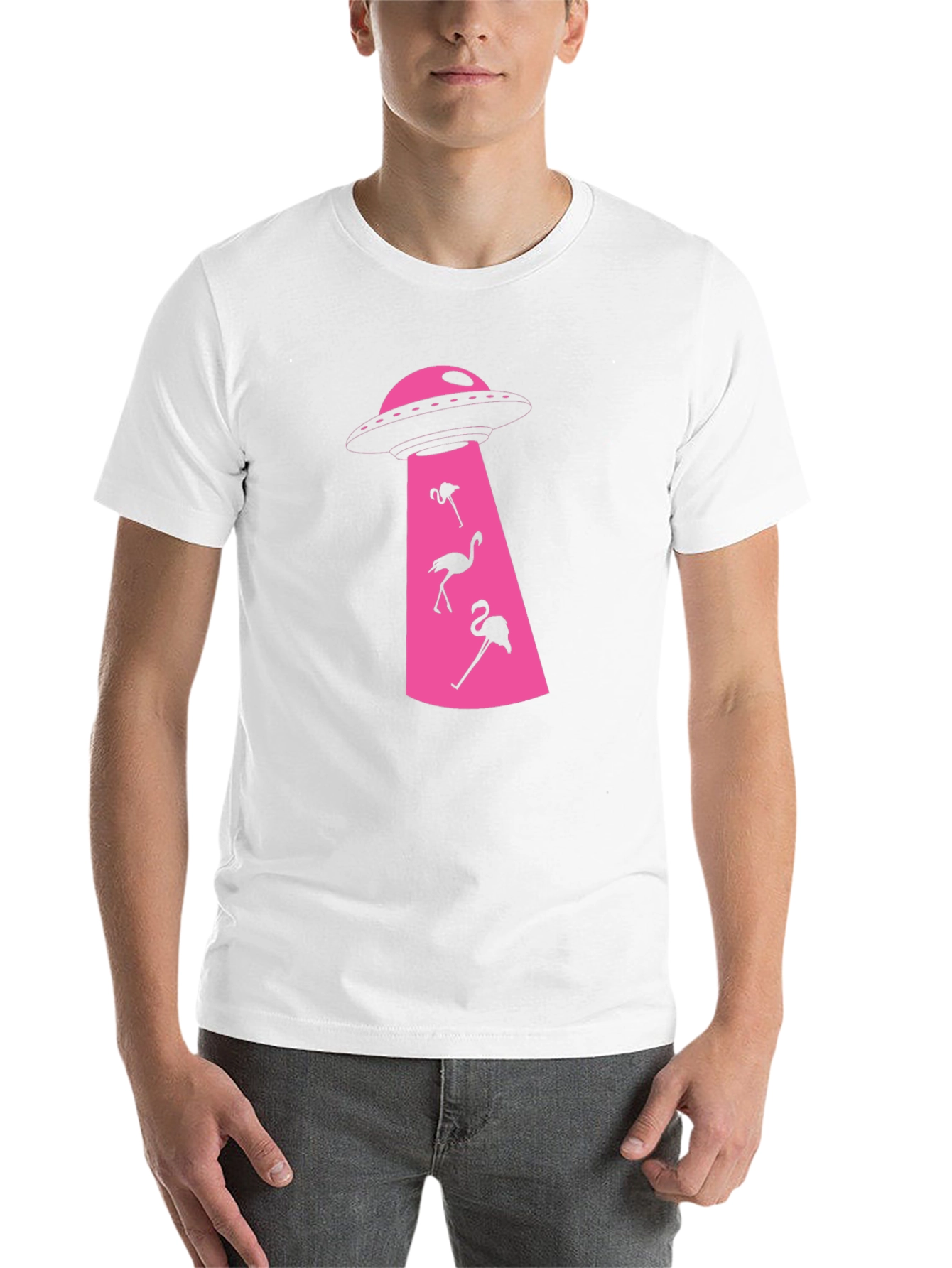 Black Flamingo Abduction T-Shirt: Fun & Unique Design view 14