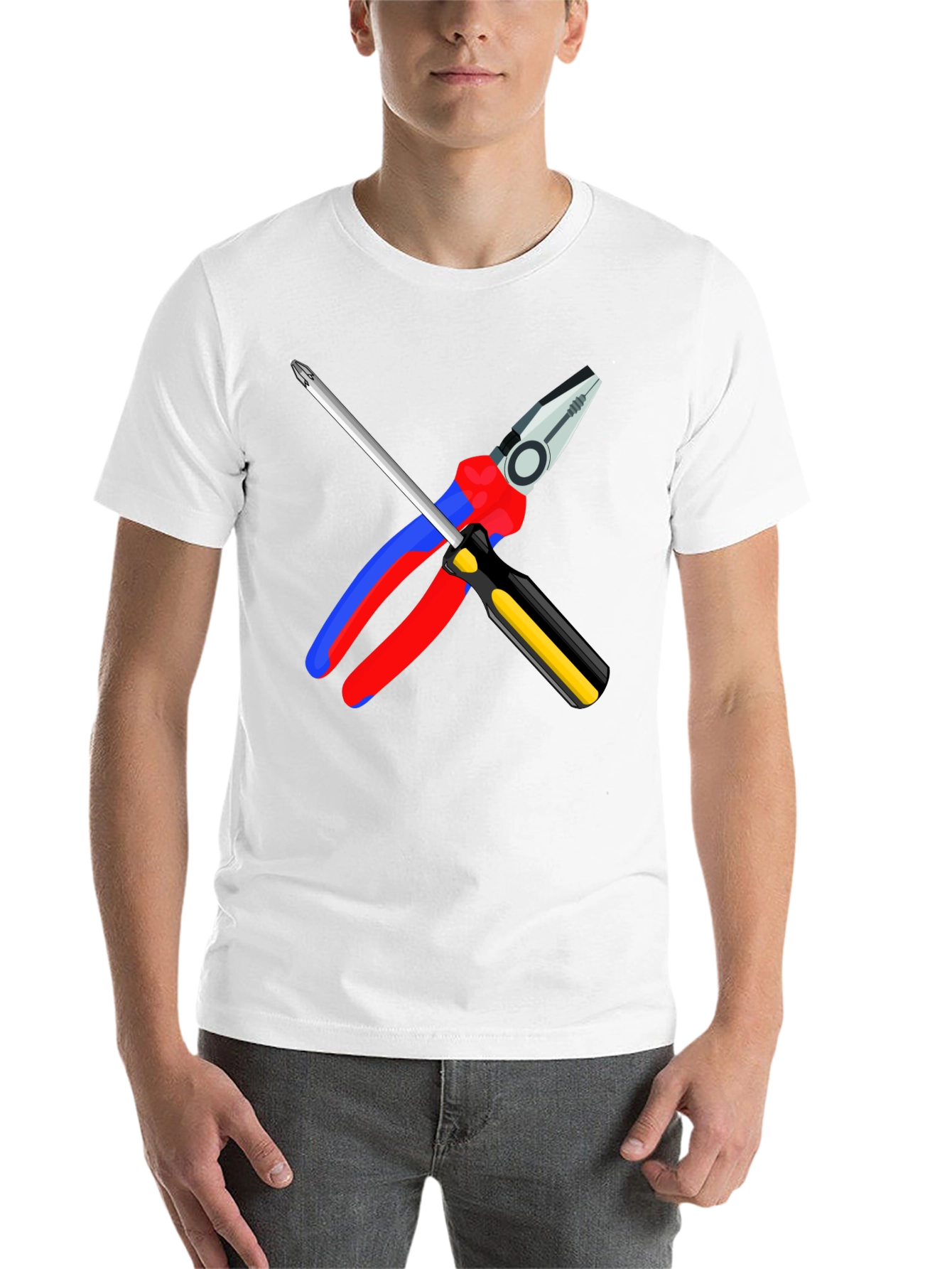 Electrician's Tool T-Shirt: Pliers & Screwdriver Graphic - 14