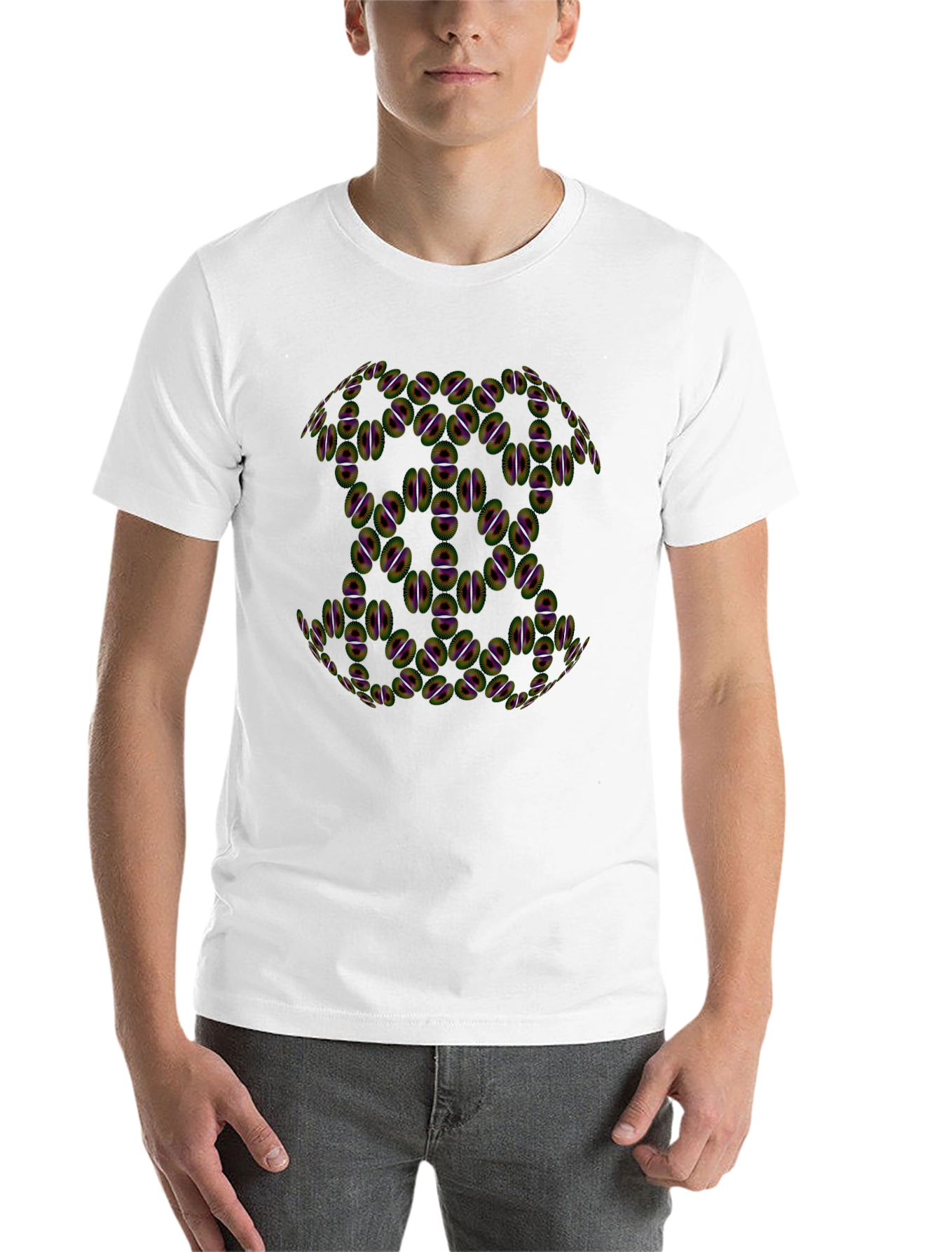 Black Abstract Pattern Black T-Shirt view 14
