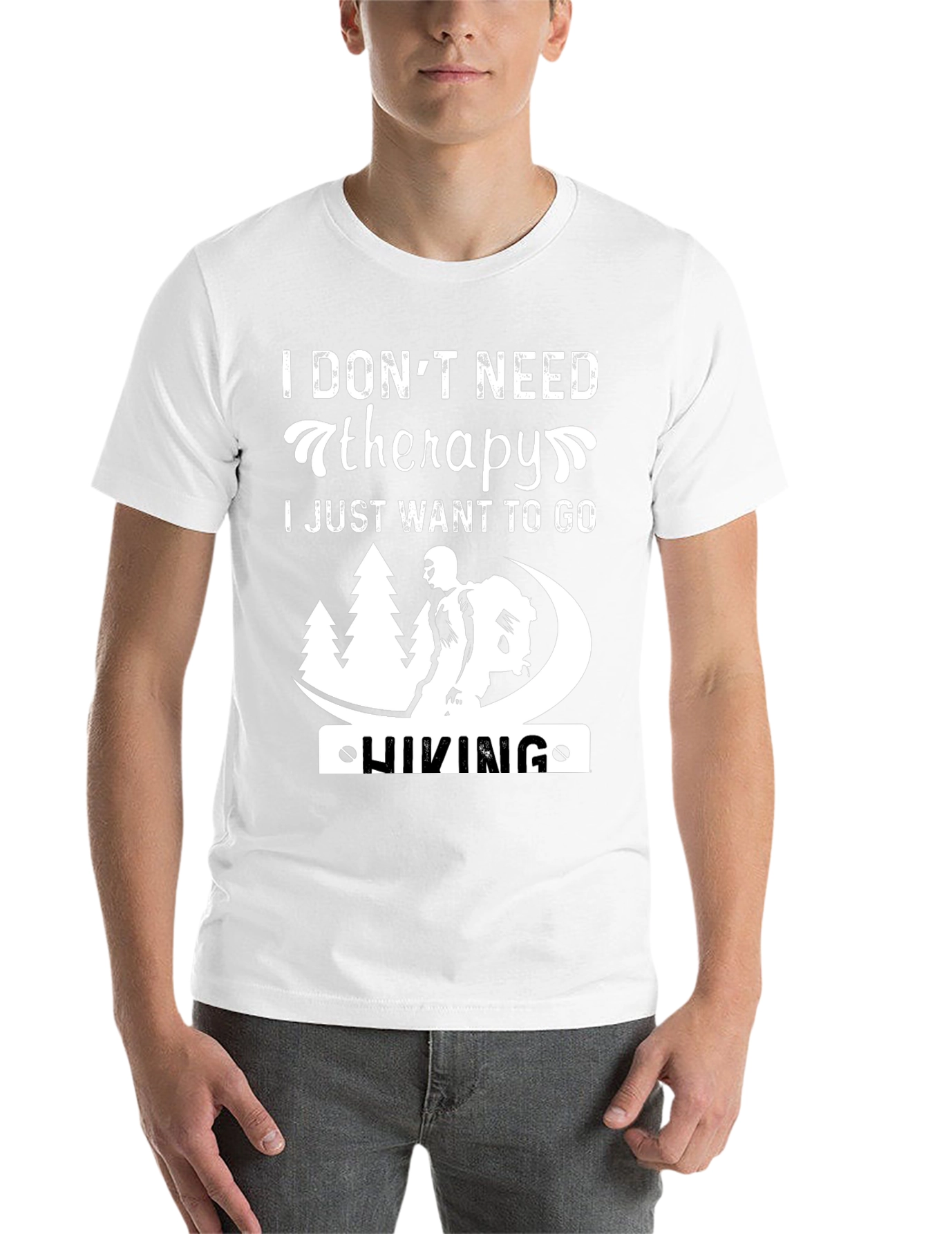 Black Hiking Therapy T-Shirt: I Don't Need Therapy, I Just Want to Go Hiking view 14
